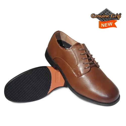 Genuine Grip Men 11M Brown Leather Shoes Amazon.com: Genuine Grip 4705-11M Mens Slip-Resistant  main image 4