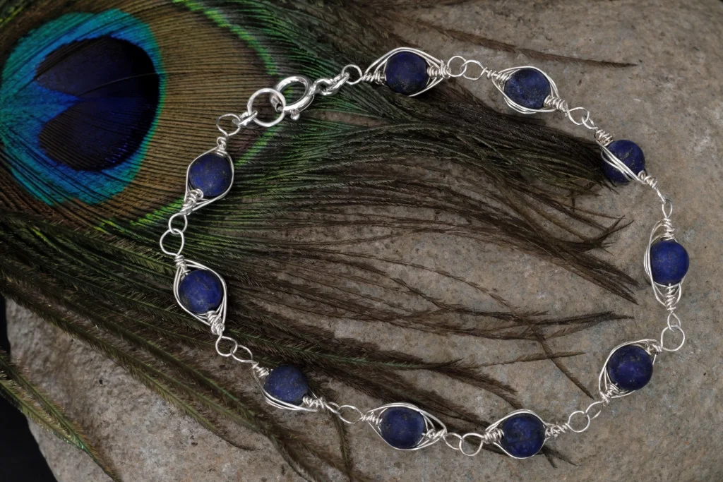 Lapis Lazuli Herringbone Weave Brracelet
