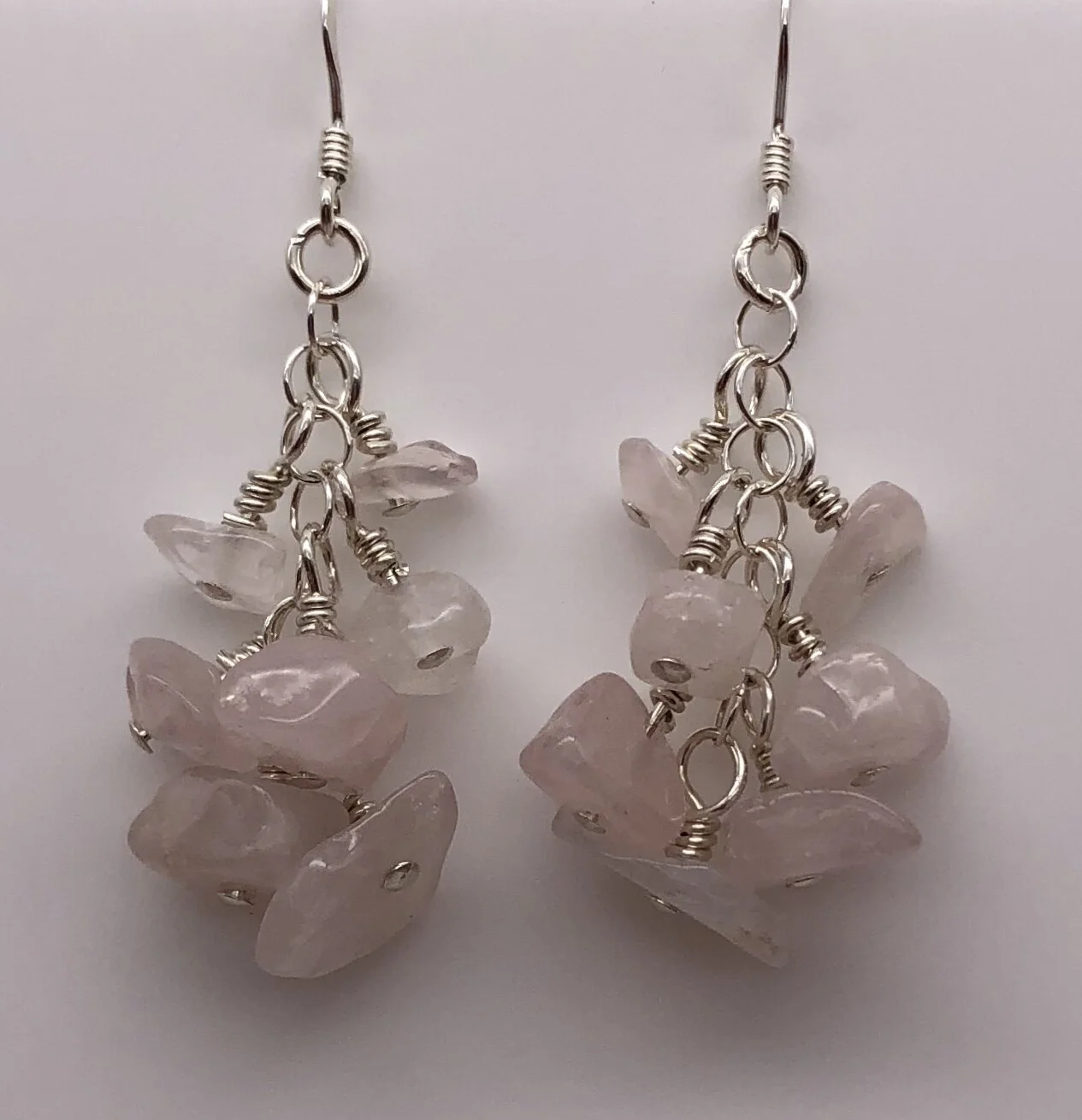 Pink Quartz Chip Earrings
