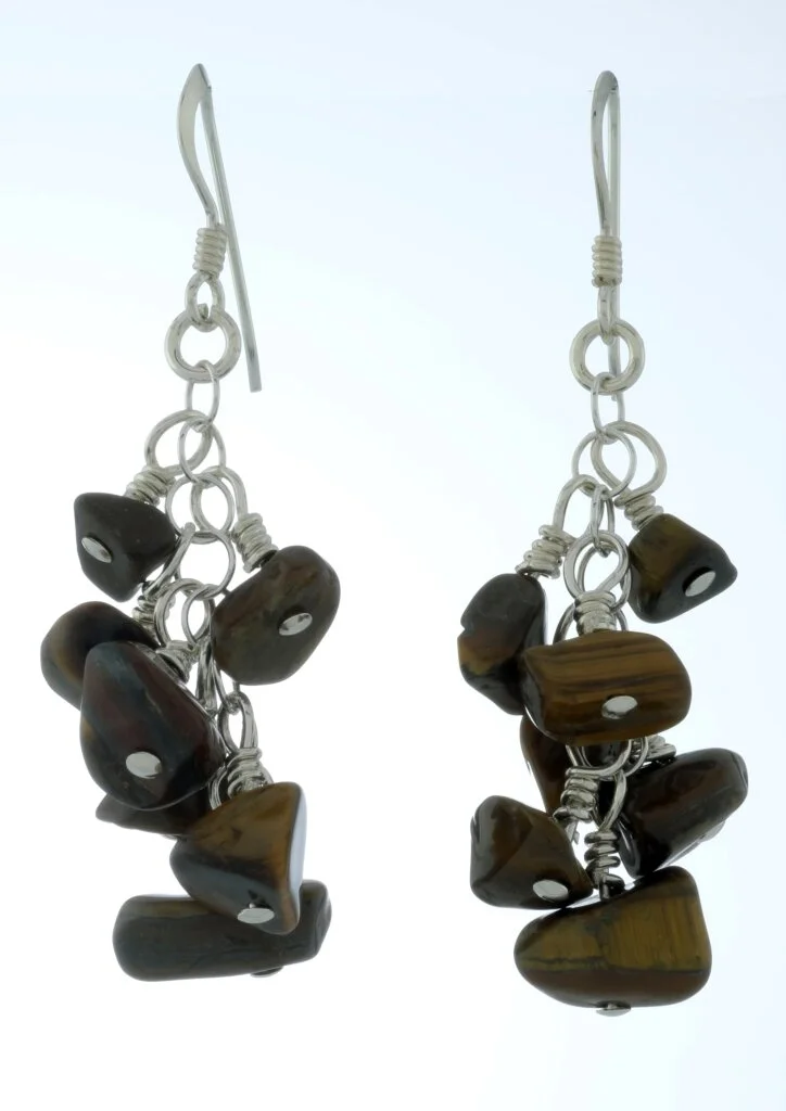 Tiger's Eye Chip Earrings