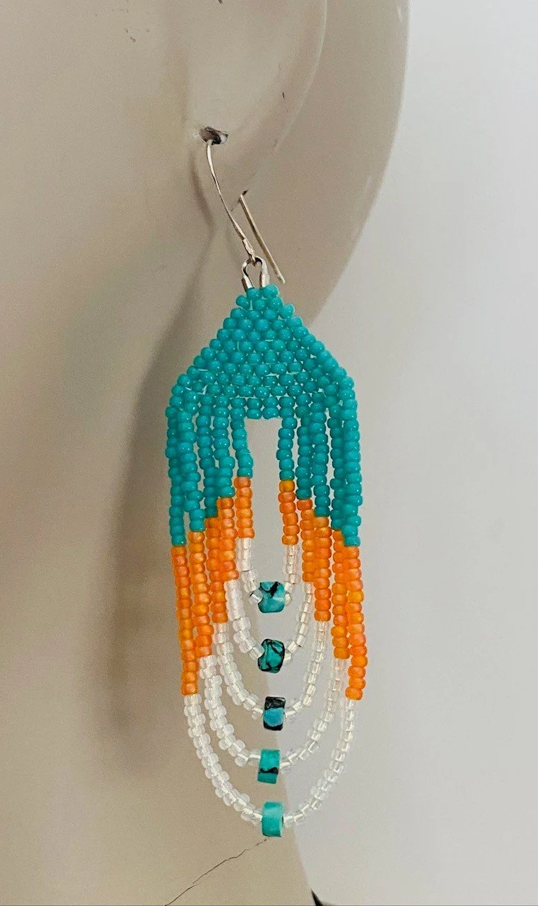 Turquoise fringe earrings