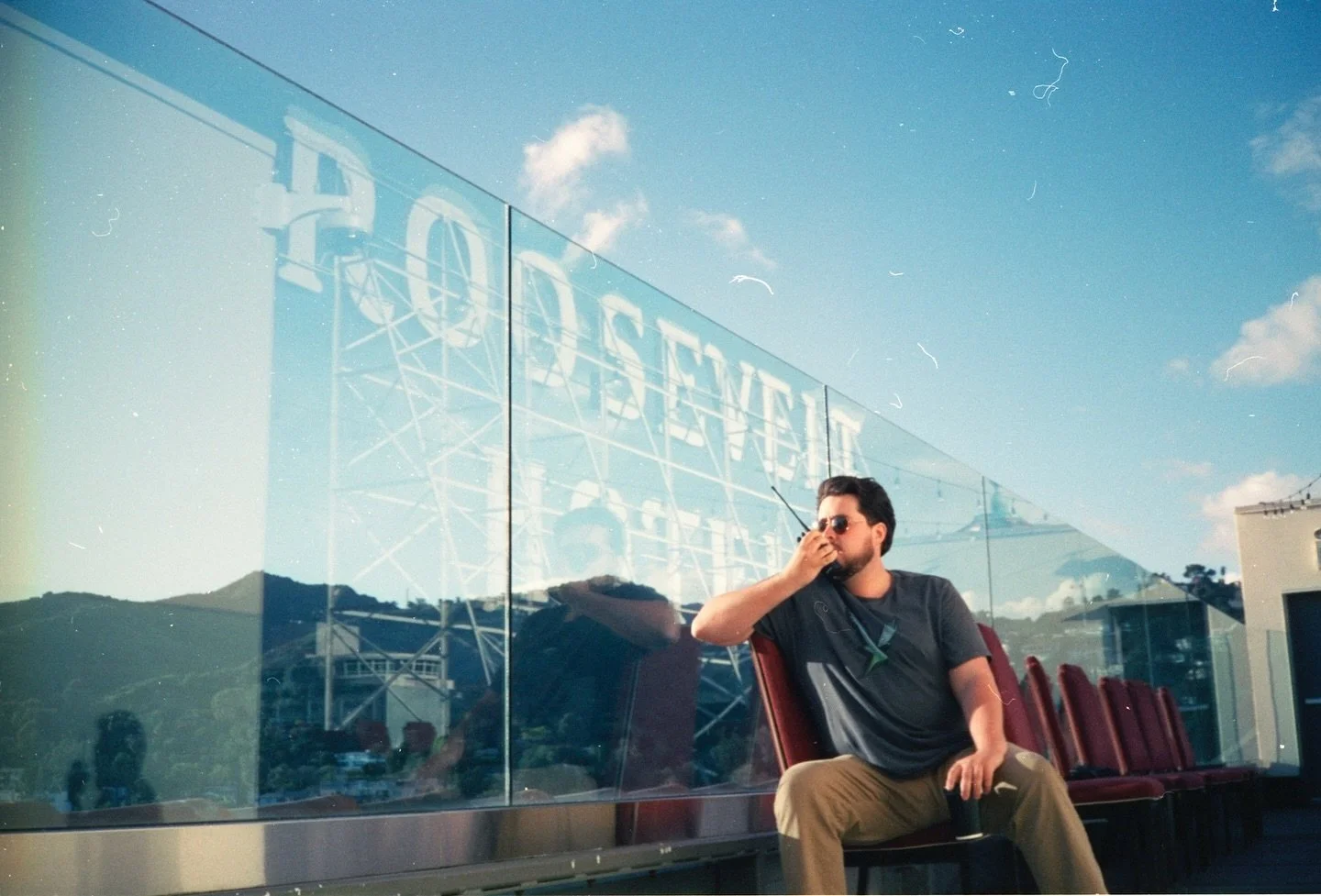 Currently only accepting jobs that have a view as good as the one from the rooftop of @thehollywoodroosevelt so I can get more candid pictures of me talking into a walkie that are as good as this one.