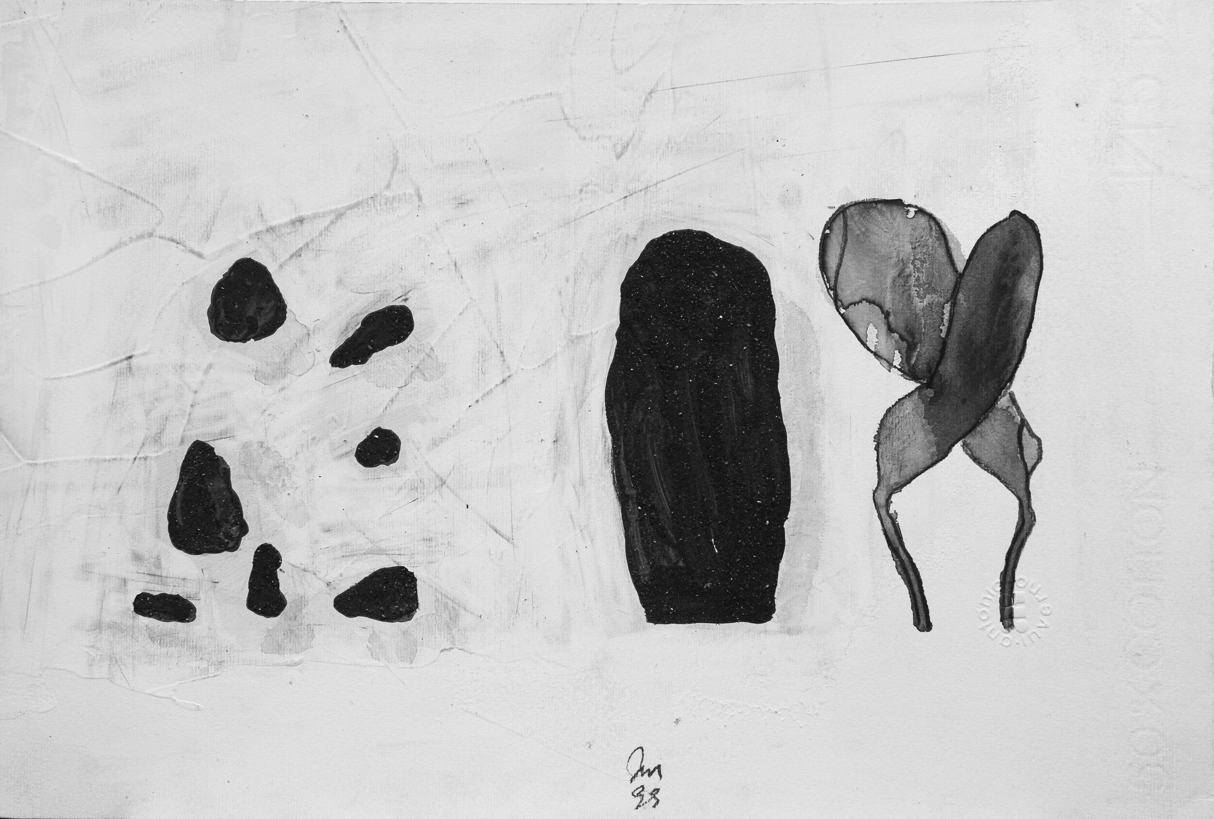   #9 Sem Título  25x36cm Grafite e acrílico sobre papel Assinado e datado 1999   Vendido Sold  