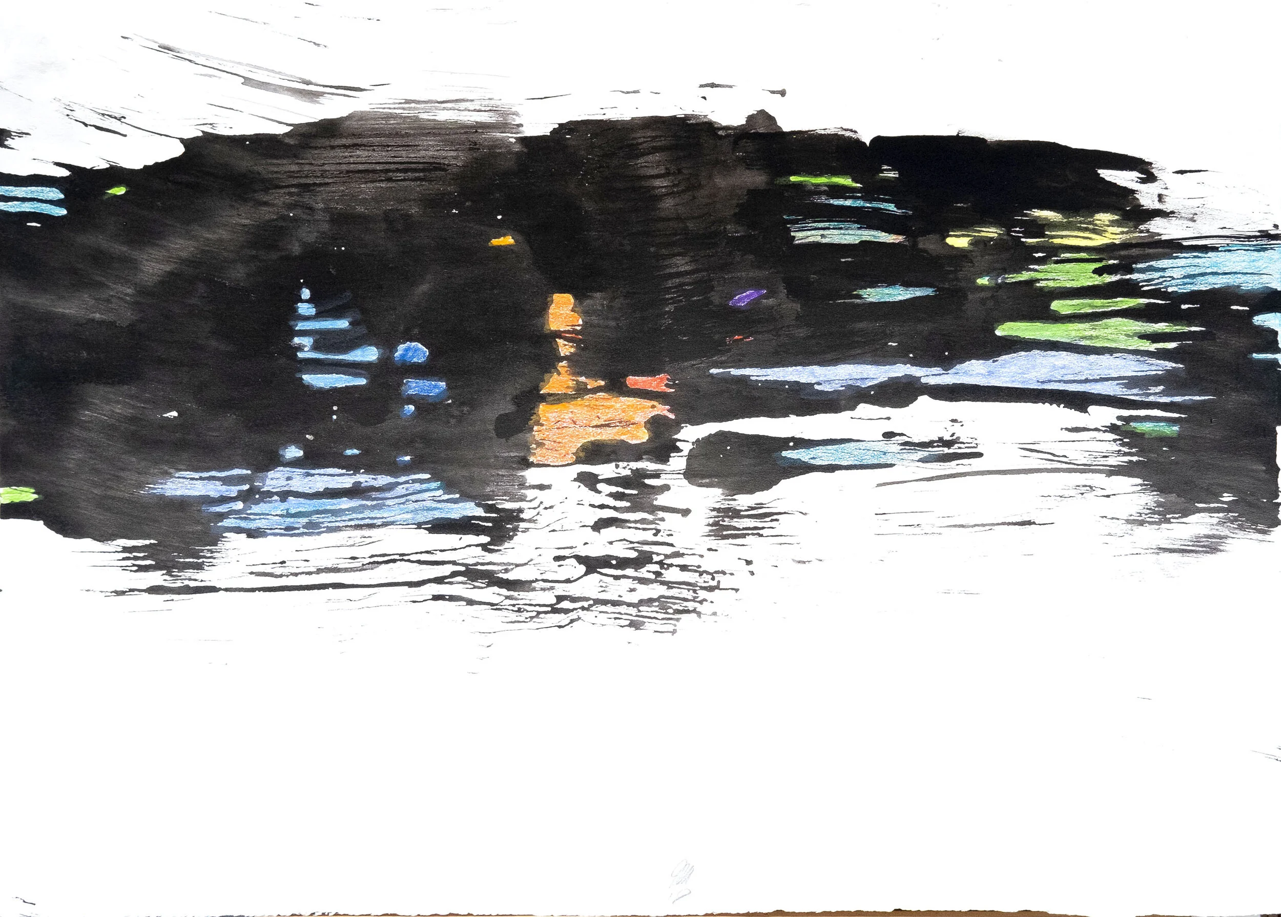   #24 Sem Título  27x38cm Tinta da china e lápis de cor sobre papel Assinado e datado 2018   Não vendido Not sold  