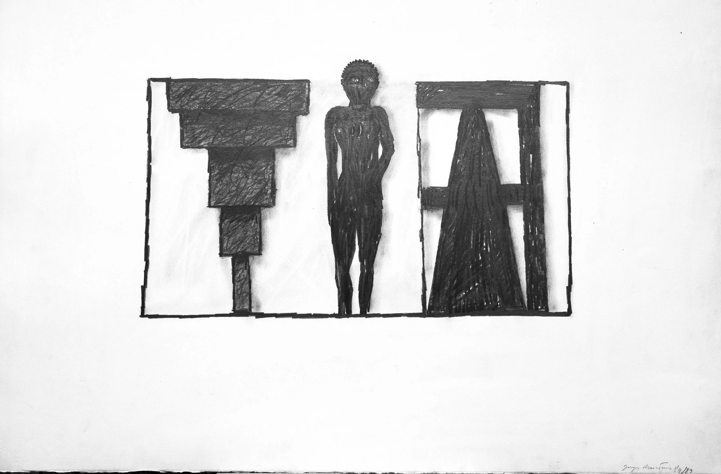   #48 Sem Título  57,5x76cm Grafite sobre papel Assinado e datado 1984/1989   Vendido Sold  