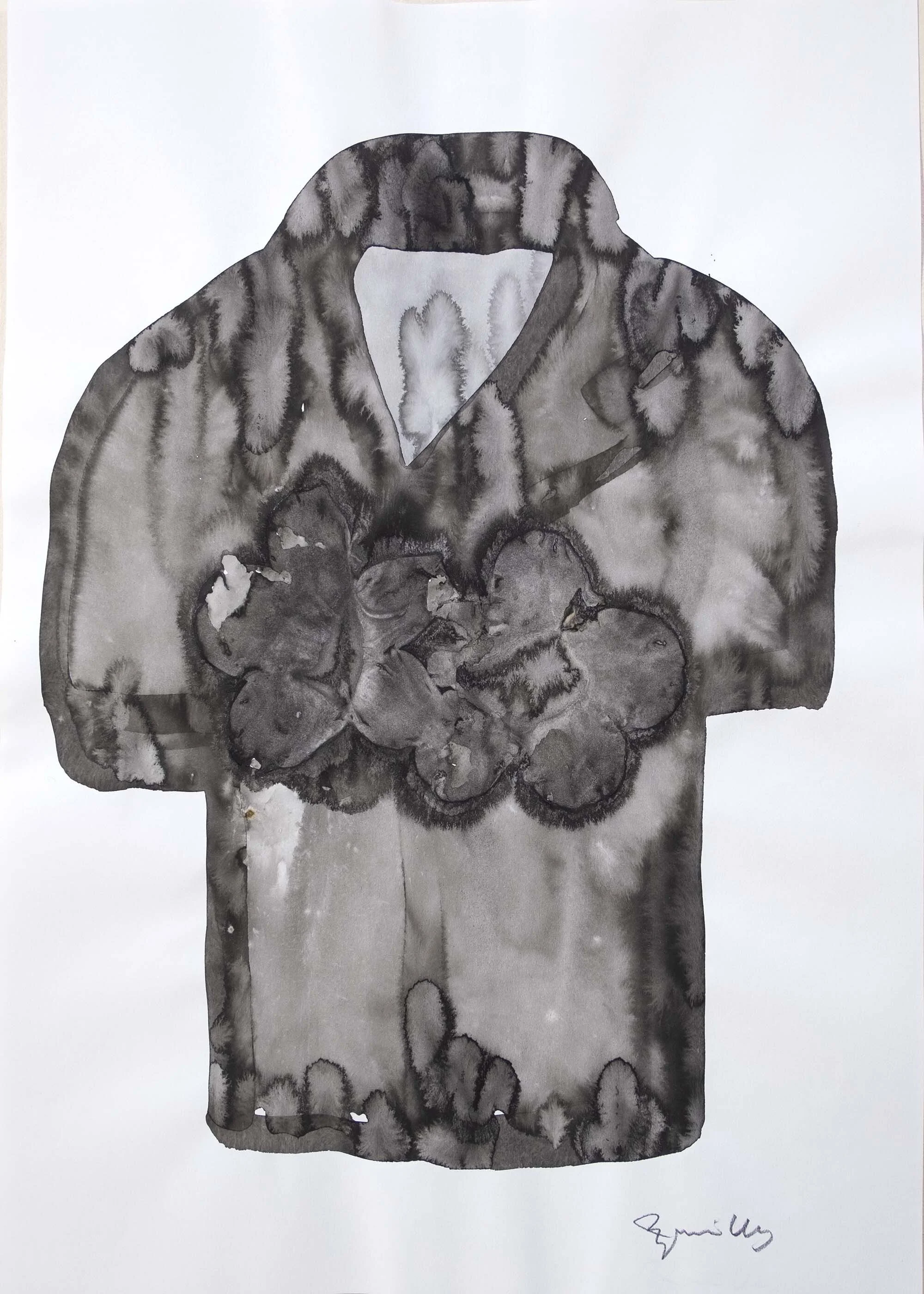   #21    Holland Flower Shirt No.1    [PT]  42x29,5cm.  Tinta da china sobre papel.  Assinado e datado 2018.  [EN]  42x29,5cm. Indian ink on paper.  Signed and dated 2018.   Sold    
