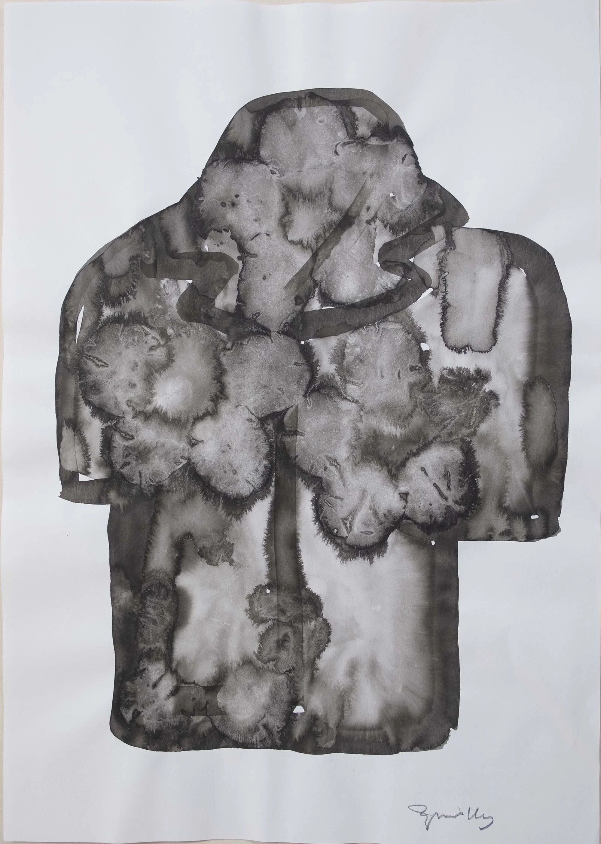   #22    Holland Flower Shirt No.2    [PT] 42x29,5cm.  Tinta da china sobre papel.  Assinado e datado 2018.  [EN]  42x29,5cm.  Indian ink on paper.  Signed and dated 2018.   Sold      