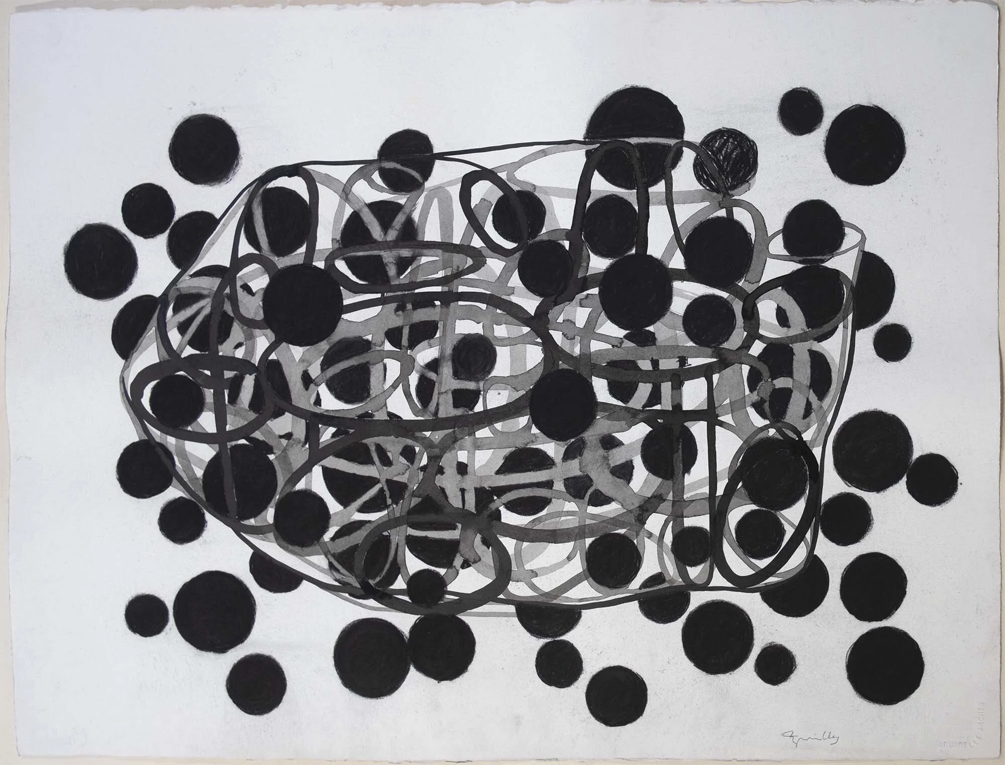   #35  11032011 No.2    [PT] 50,5x65cm. Tinta da china e carvão sobre papel Hahnemuhle.  Assinado e datado 2013.  [EN] 50,5x65cm.Indian ink and charcoal on Hahnemuhle paper. Signed and dated 2013.   Not sold  