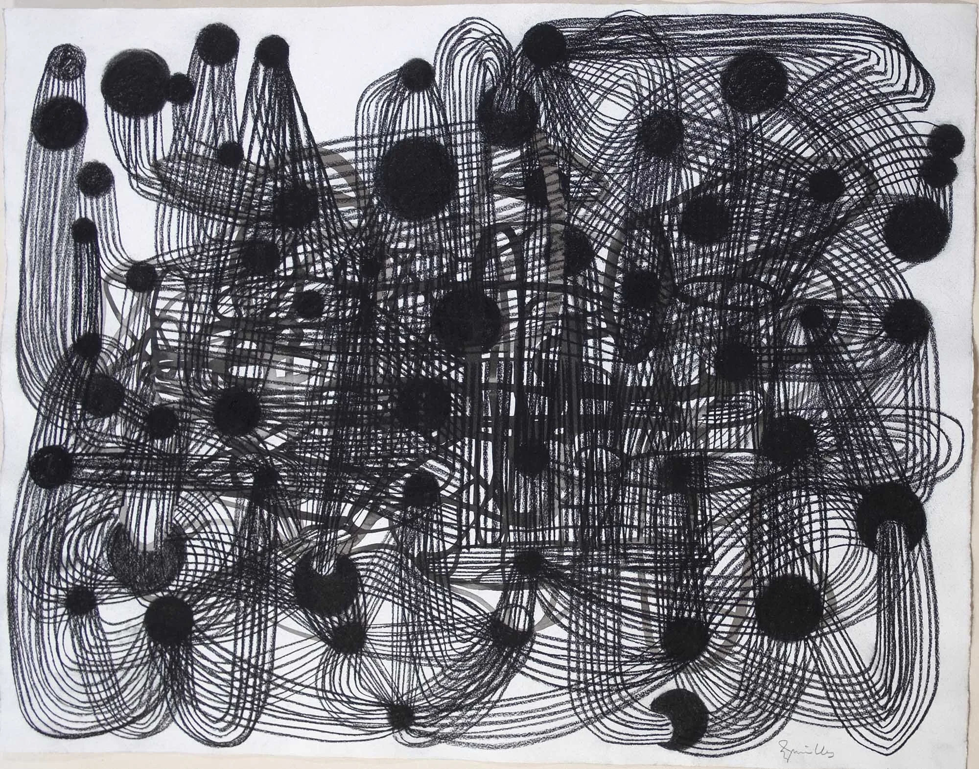   #34  11032011 No.1    [PT] 50,5x65cm.  Tinta da china e carvão sobre papel Hahnemuhle.  Assinado e datado 2013.  [EN] 50,5x65cm. Indian ink and charcoal on Hahnemuhle paper.  Signed and dated 2013.   Sold  