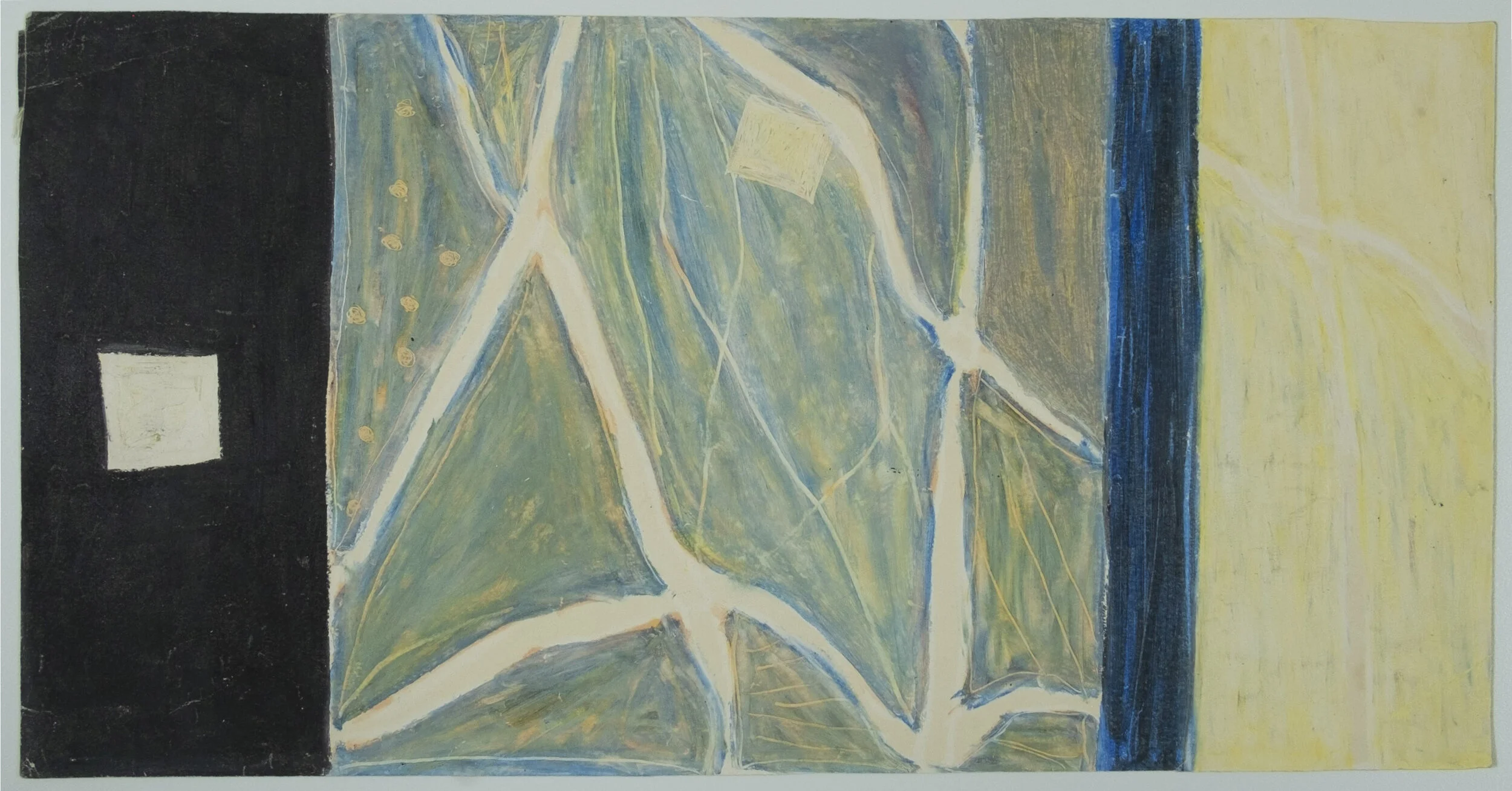   #28 Sem título  18,5x37cm.  Lápis de cera e grafite sobre papel.  Assinado e datado 1986.    Vendido Sold  