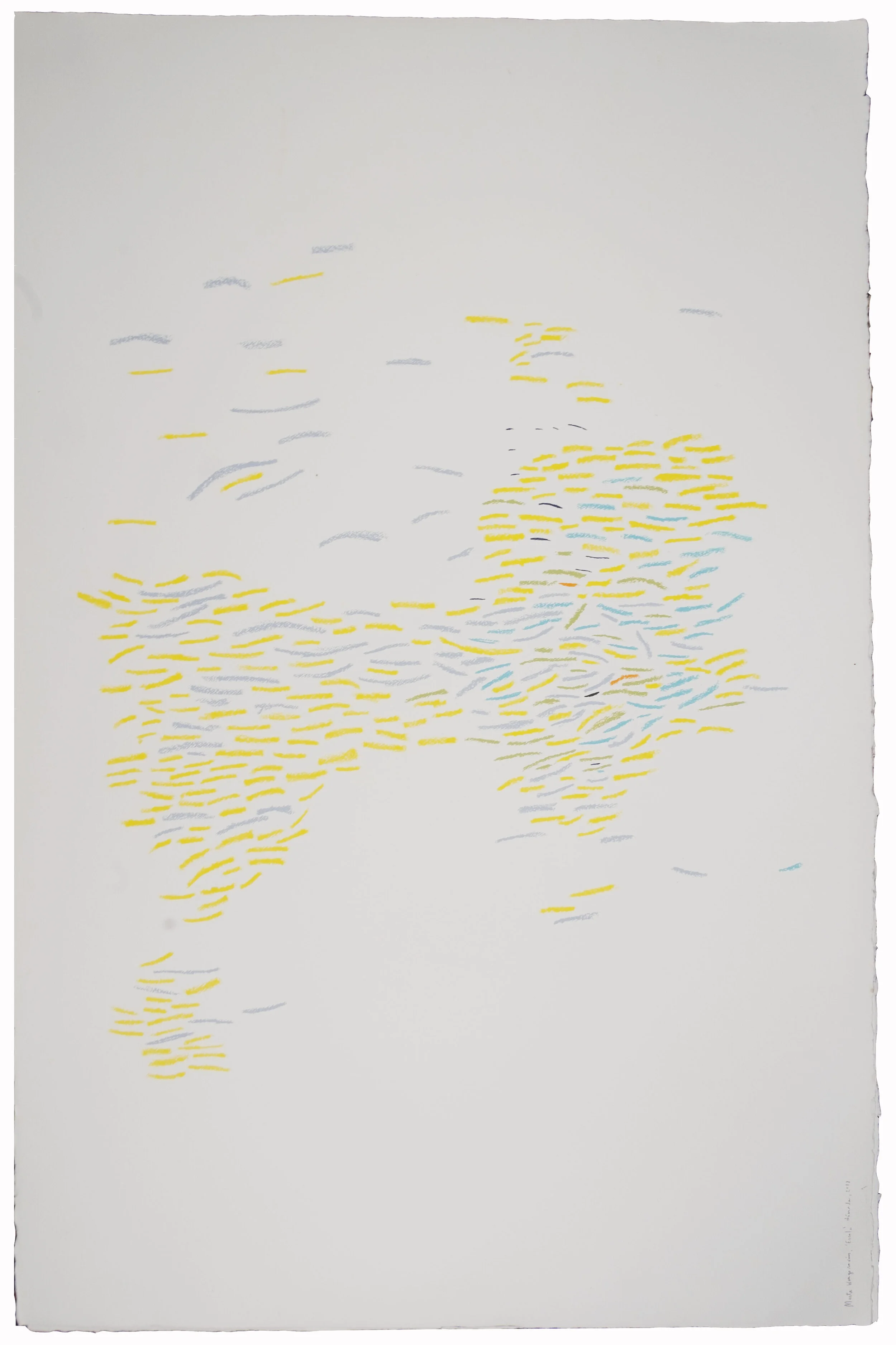   #38 Sem título   ( Escola  Nómada) 154x102cm.  Lápis de cor e grafite sobre papel de aguarela.  Assinado e datado 2018.    Não vendido Not sold  