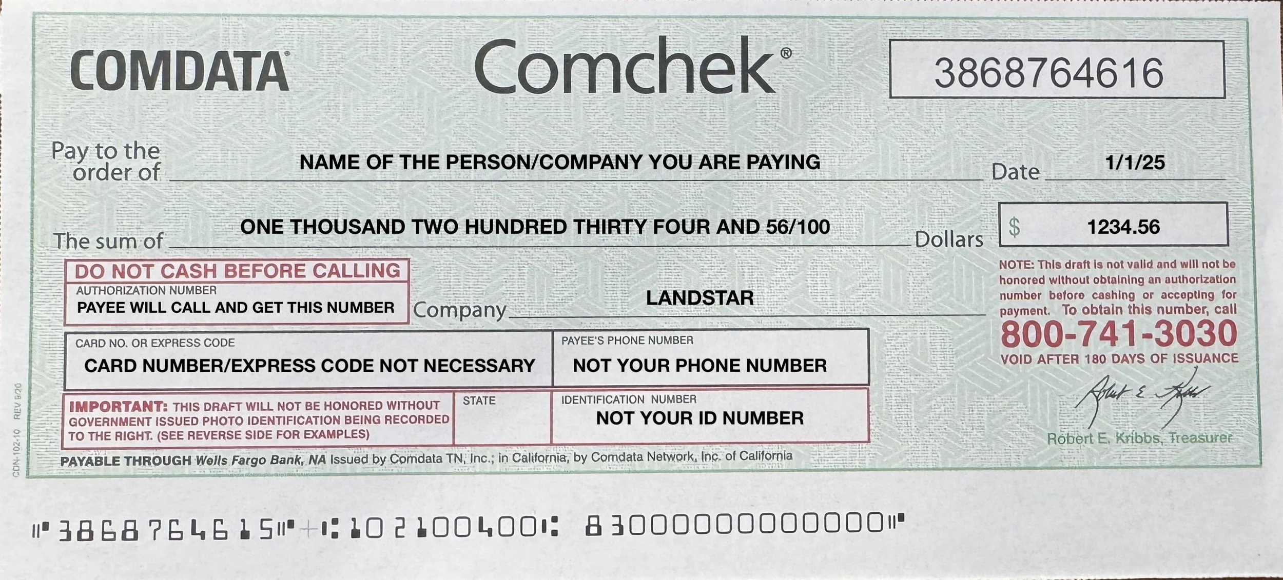 COMCHECK — Blue Ribbon Logistical Solutions