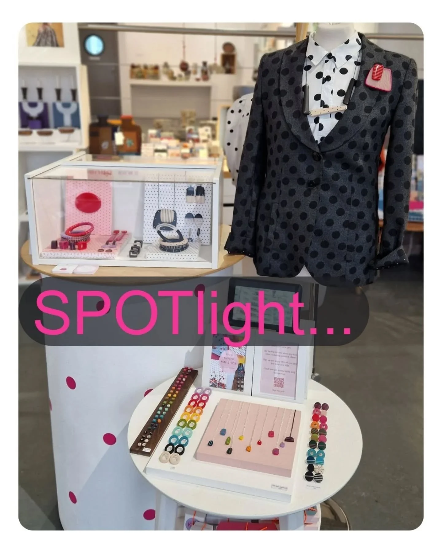 S P O T l i g h t ! ! !

It's the final weekend of my SPOTlight @coburghouse

I've taken over 🤣 the KAZ spots are everywhere...windows, plinths, mannequins and of course on the jewellery!

 &hearts;️💛💗💚💜🧡💙

Open Saturday and Sunday 11 till 4pm