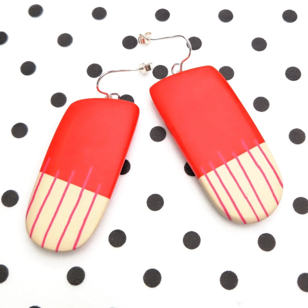 red-drop-resin-earrings-cerise stripes.jpg