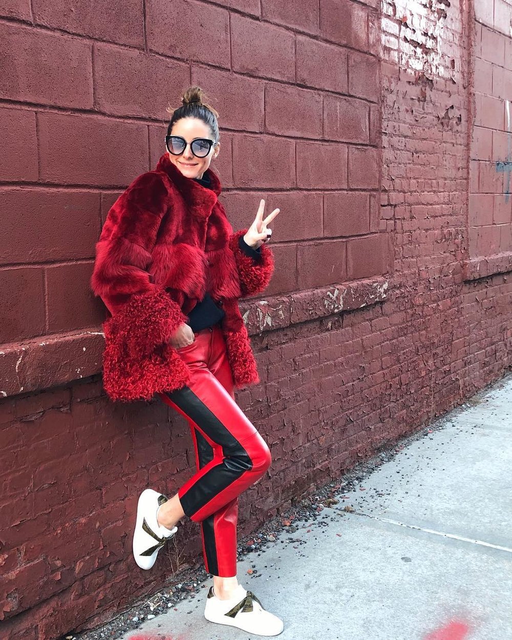 olivia_palermo_karl_lagerfeld_red_leather_pants