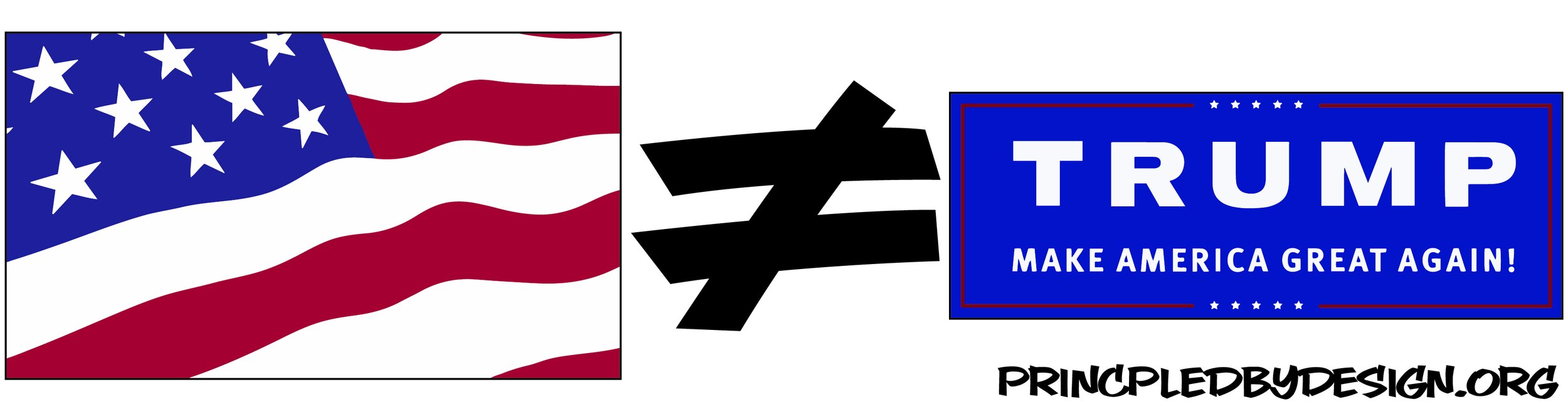 The Flag Doesn't Equal Trump Bumper Sticker