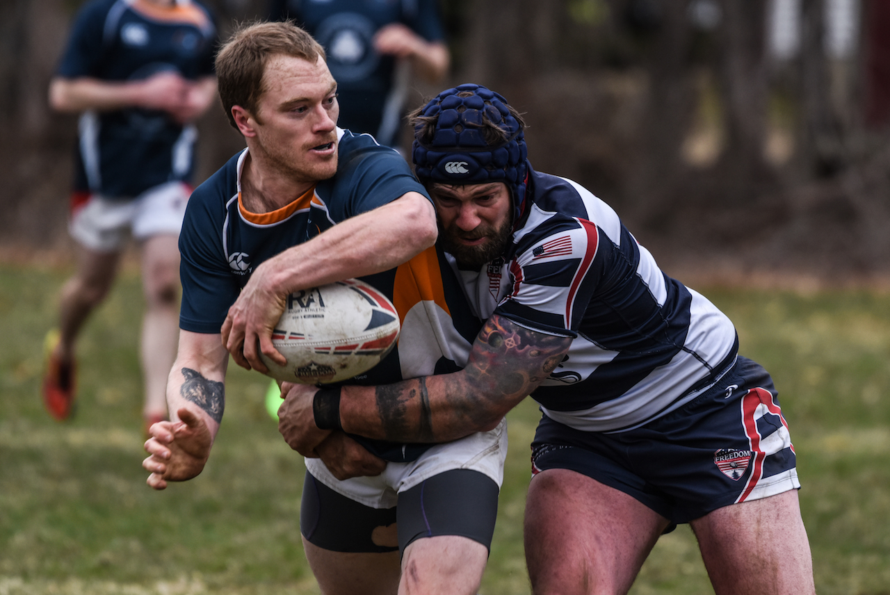 Attempting a tackle Upper Valley Rugby Mountain Men