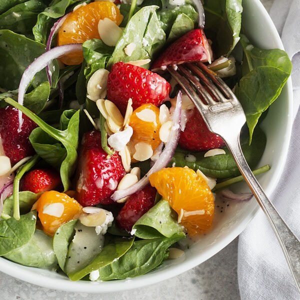 Strawberry Mandarin Spinach Salad &amp; Poppyseed Dressing