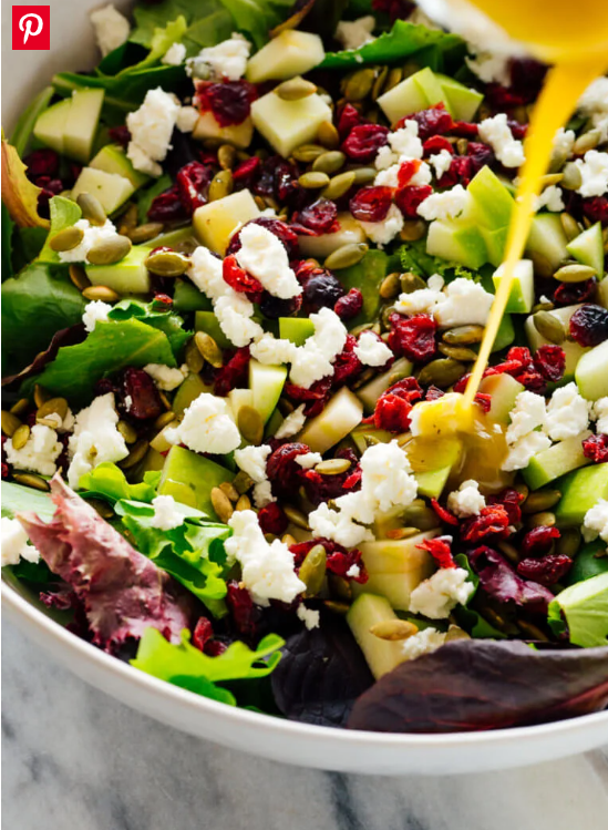 Favorite Green Salad with Apples, Cranberries and Pepitas