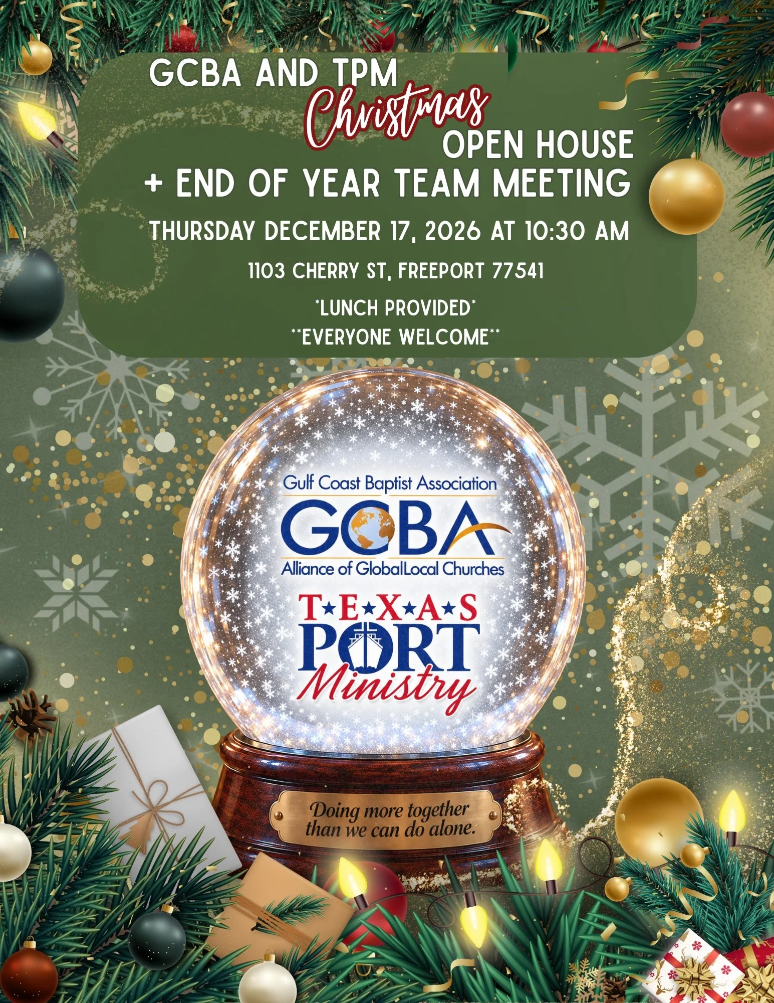 GCBA &amp; TPM Christmas Open House + End of Year TEAM Meeting