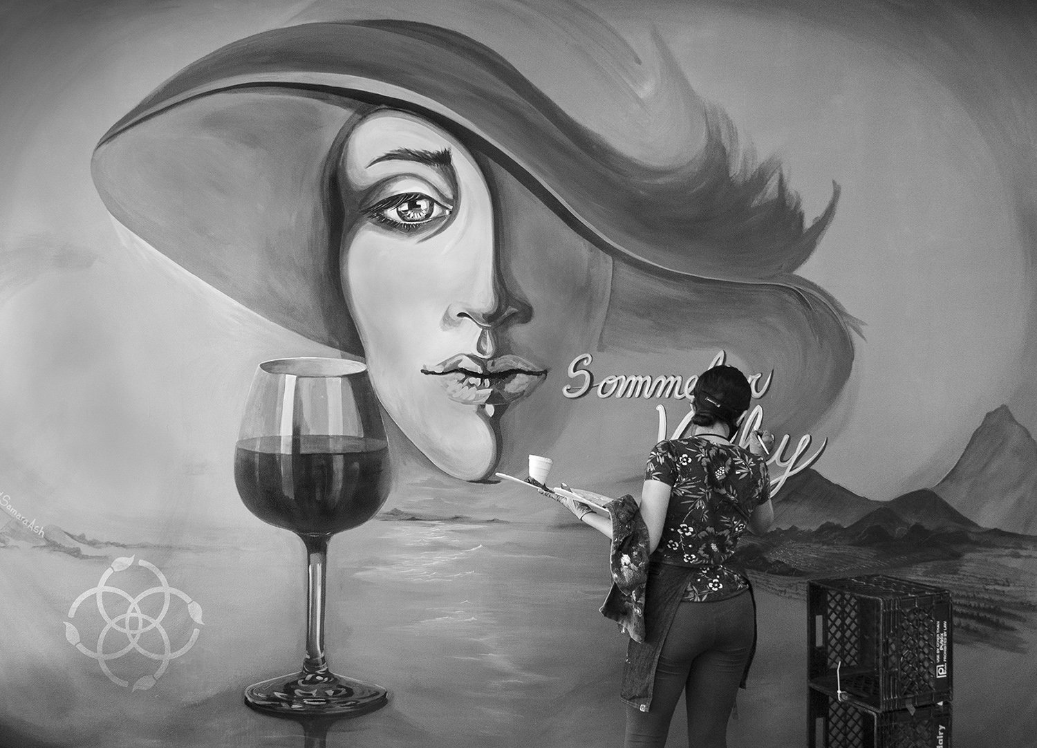 Mural commissioned by Sommelier Valley, North Miami, Florida USA.