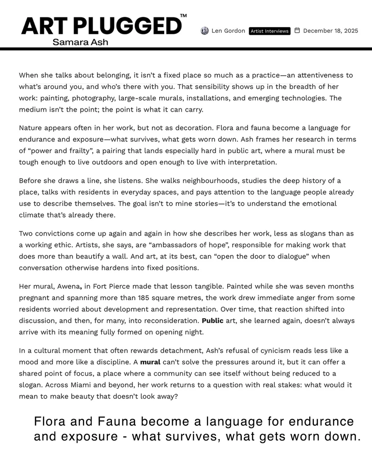 Art Plugged Feature – Samara Ash Paints in Public, Listening First (Page 2)