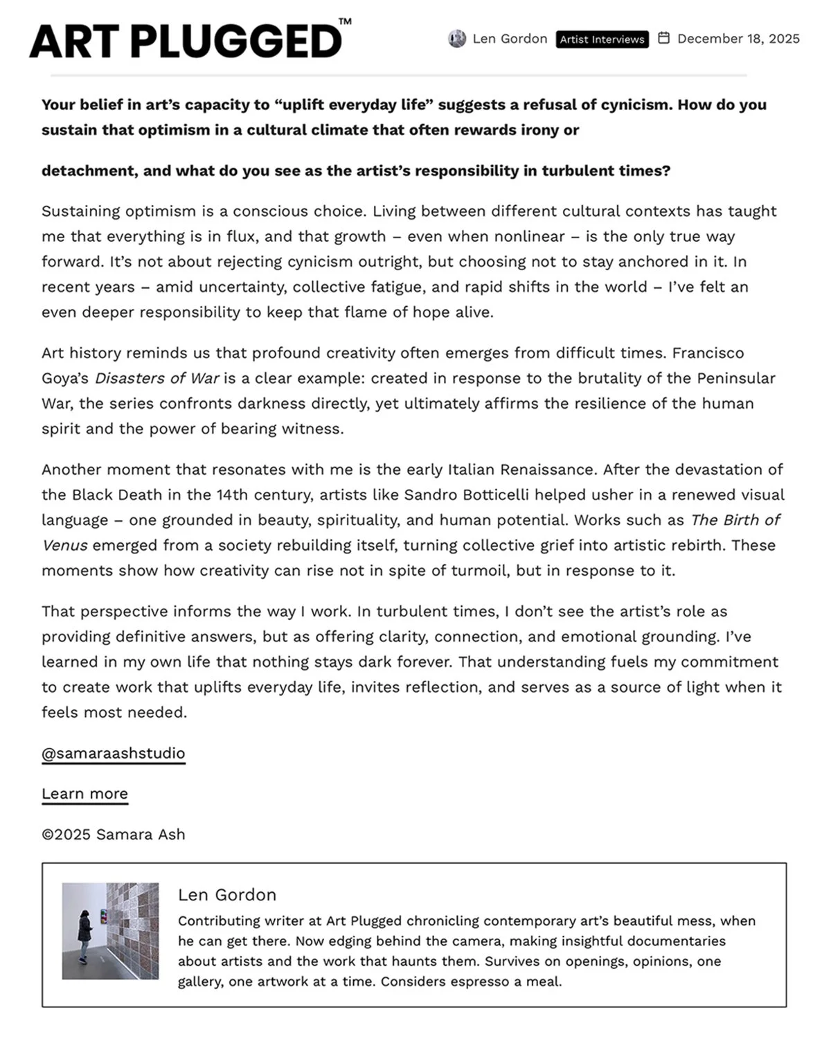 Art Plugged Feature – Samara Ash Paints in Public, Listening First (Page 12)