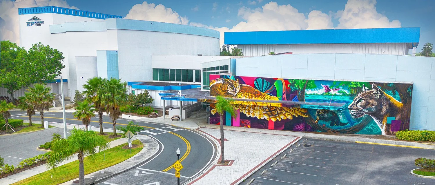 Echoes of Resilience mural — Lakeland Florida aerial view