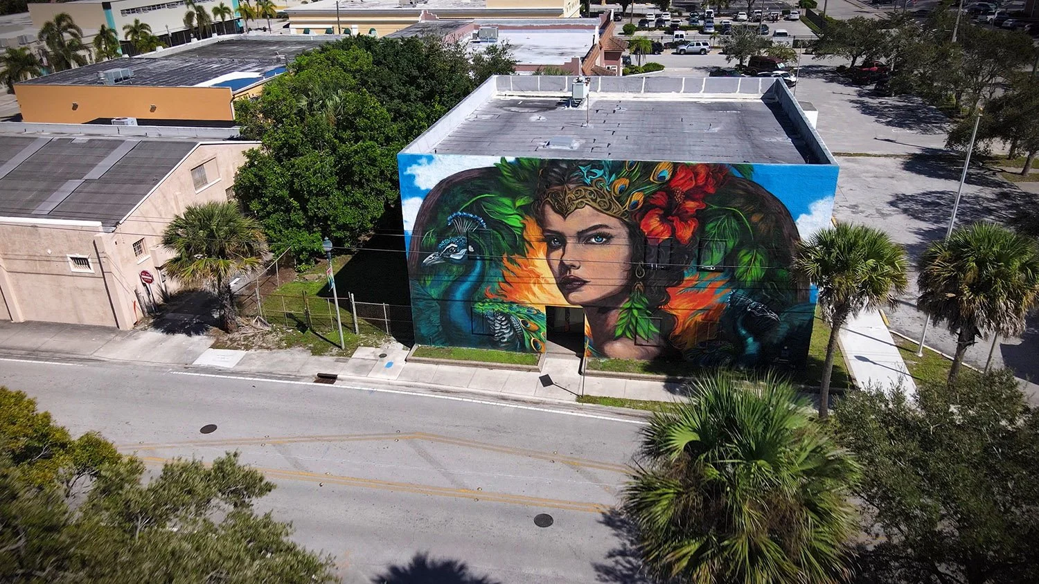 Awena — Fort Pierce Public Art Mural Aerial Shot