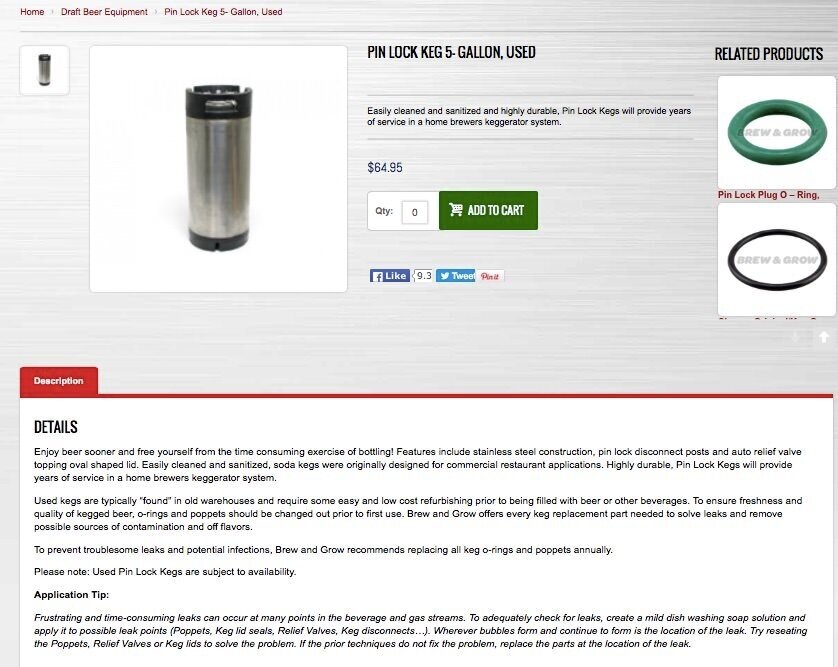  To further view examples of product descriptions for an online store, please visit    http://www.brewandgrow.com/brew/   