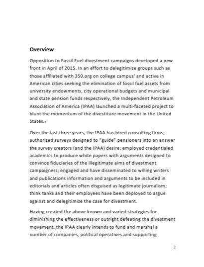  To read the complete text of Opposition to Fossil Fuel Divestment, please click on the following link.  The paper was published at DePaul Universities Environmental Critique Website.  https://environmentalcritique.wordpress.com/2018/08/08/opposition