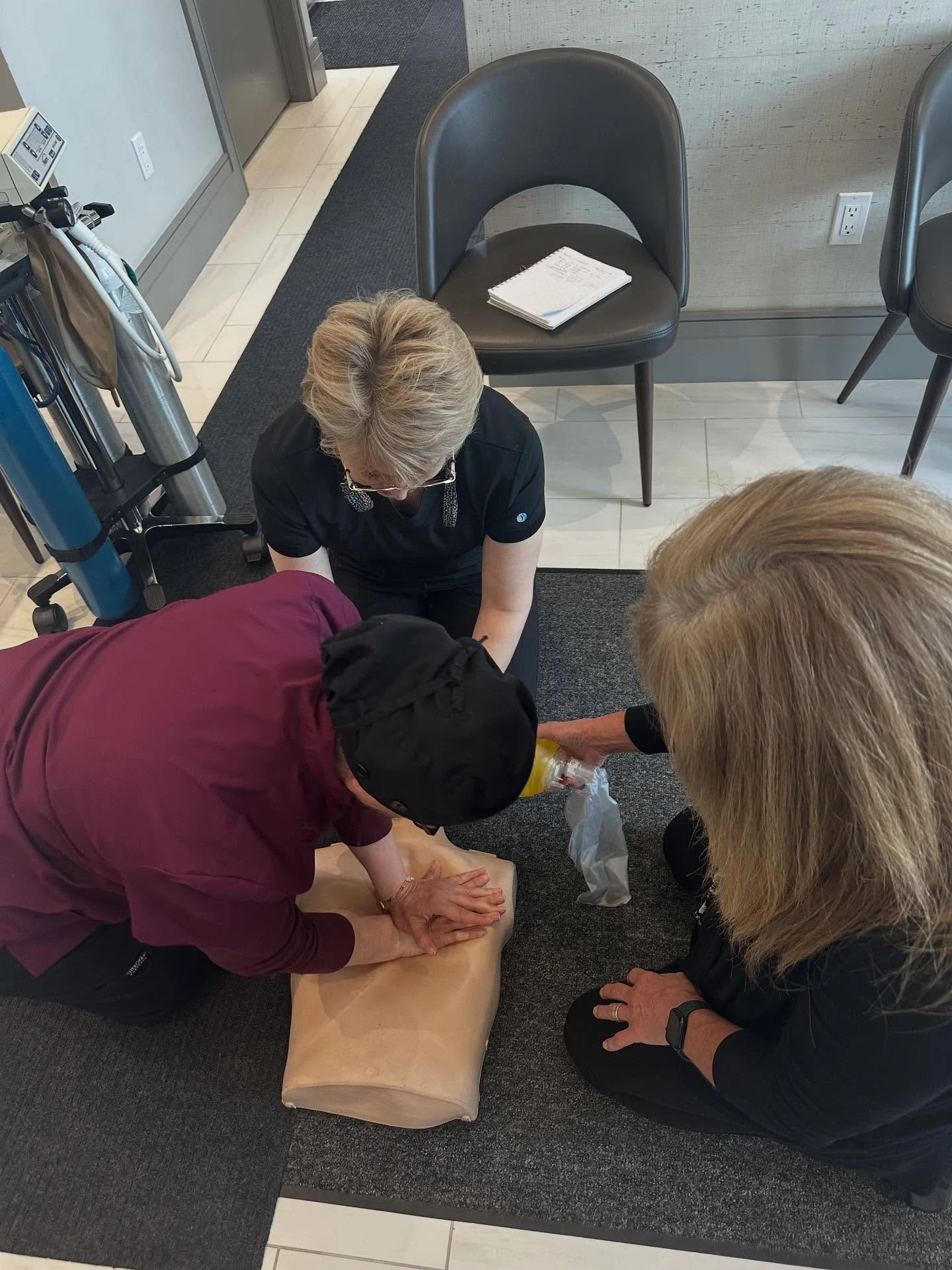 Starting off their Monday with BLS training