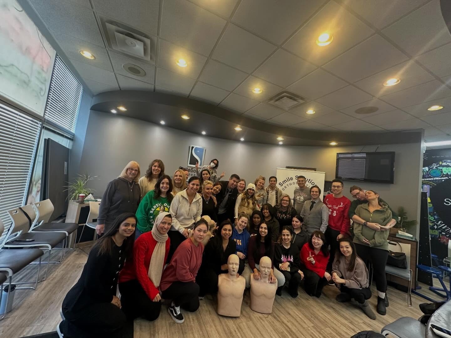 Pre work, early morning BLS training for the @smilesolutionsortho team.