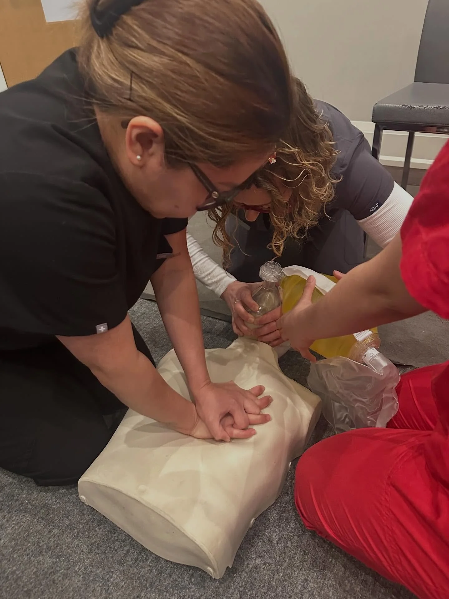 The snow didn&rsquo;t stop our morning session with @dr.ginahaandassociates team annual Basic Life Support training