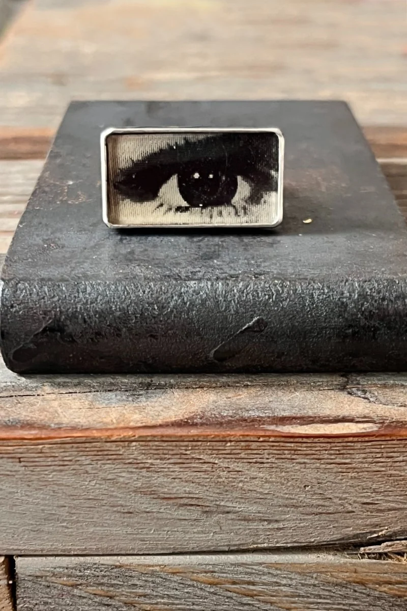 Black and White Winky Eye Ring