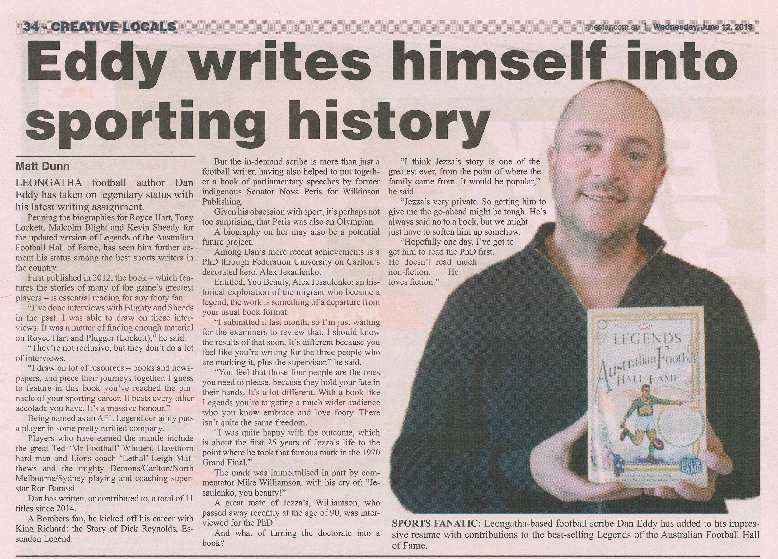 Hall of Fame Legends piece in The Star.jpg