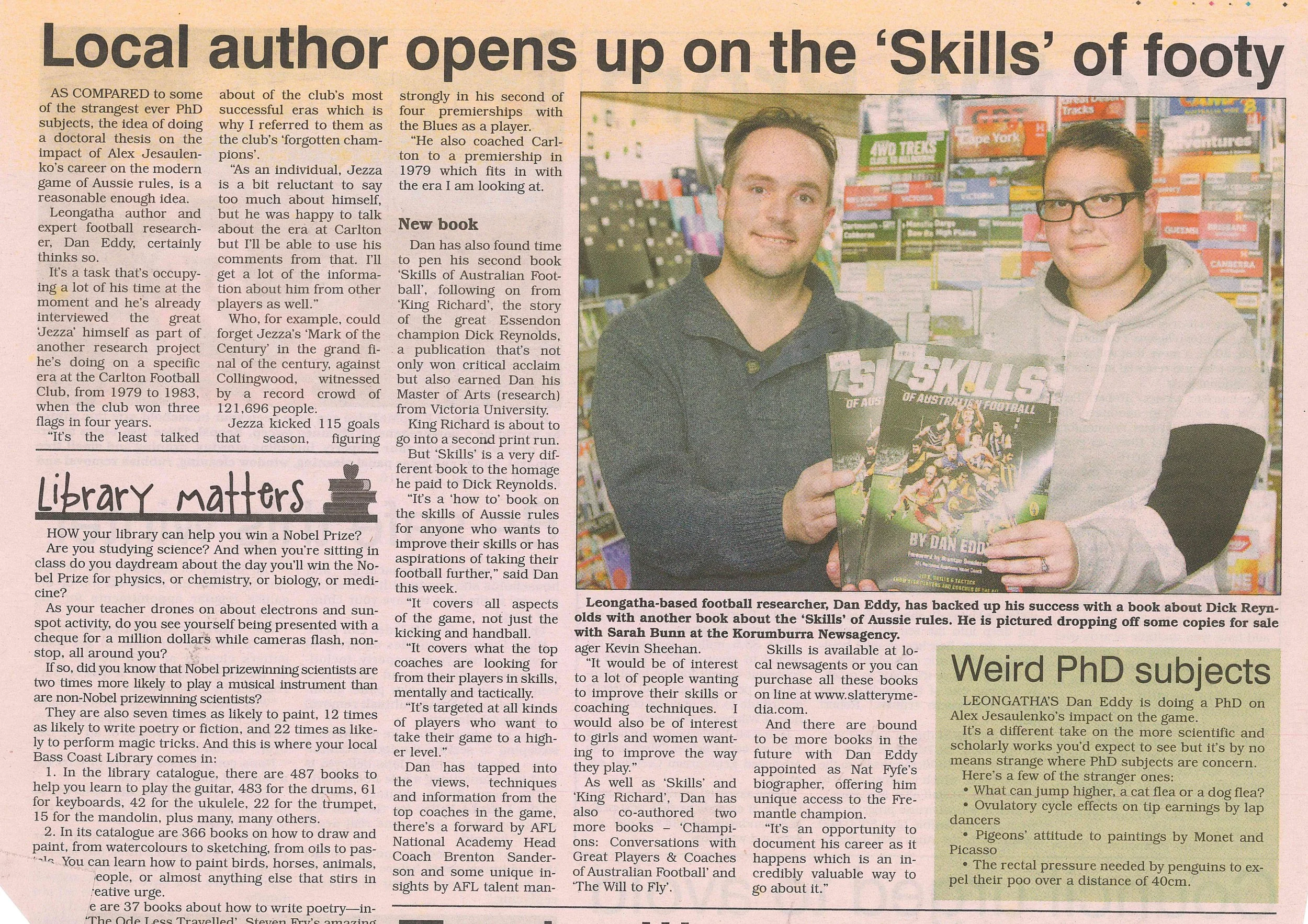 Skills of Australian Football piece in The Star.jpg