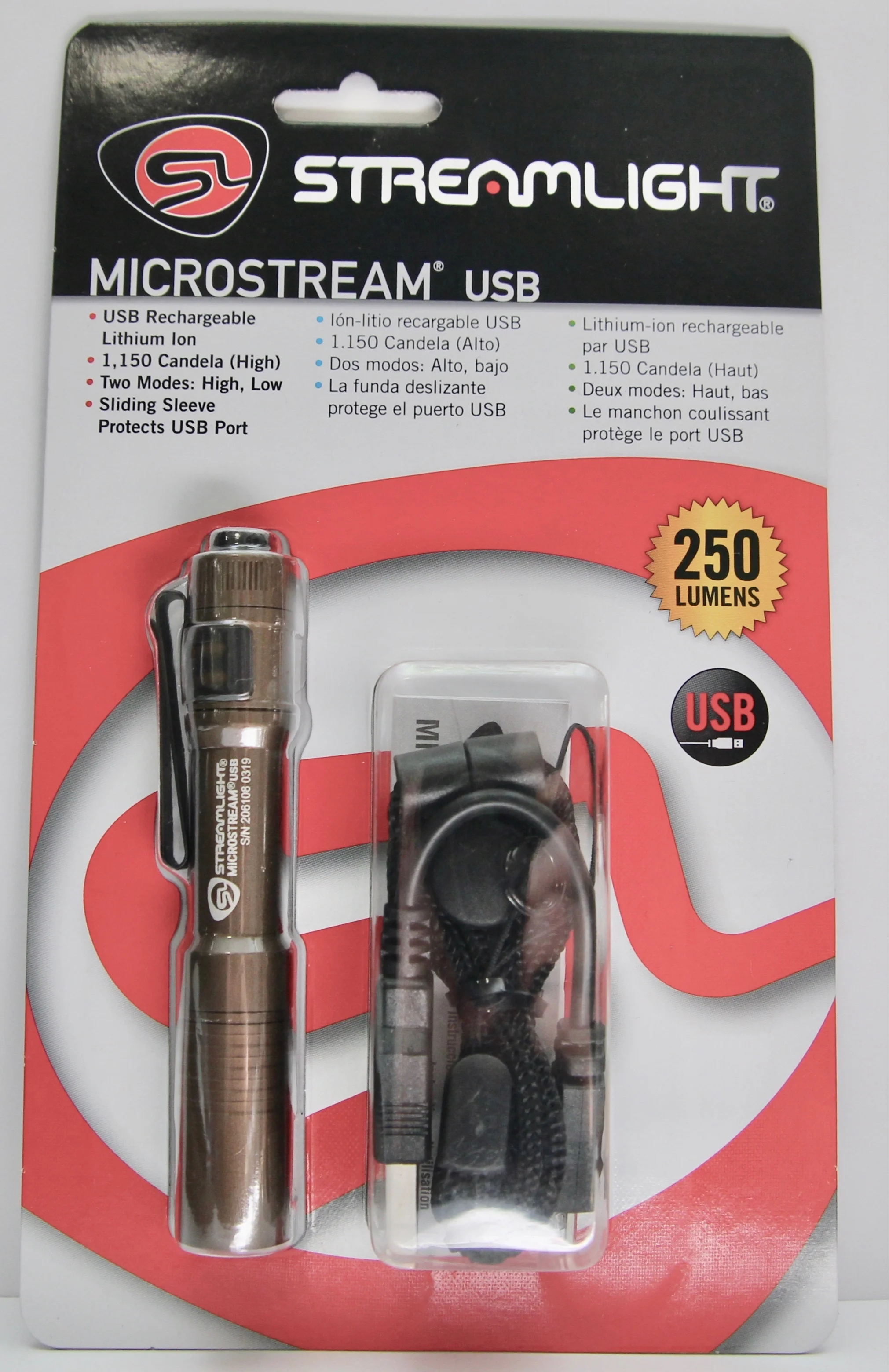 Microstream Flashlight USB TAN