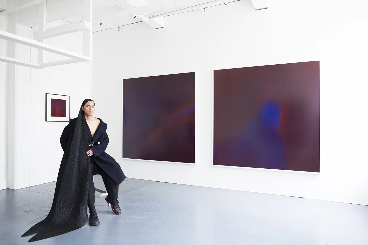 Tuck with his artworks at TuckSpace .