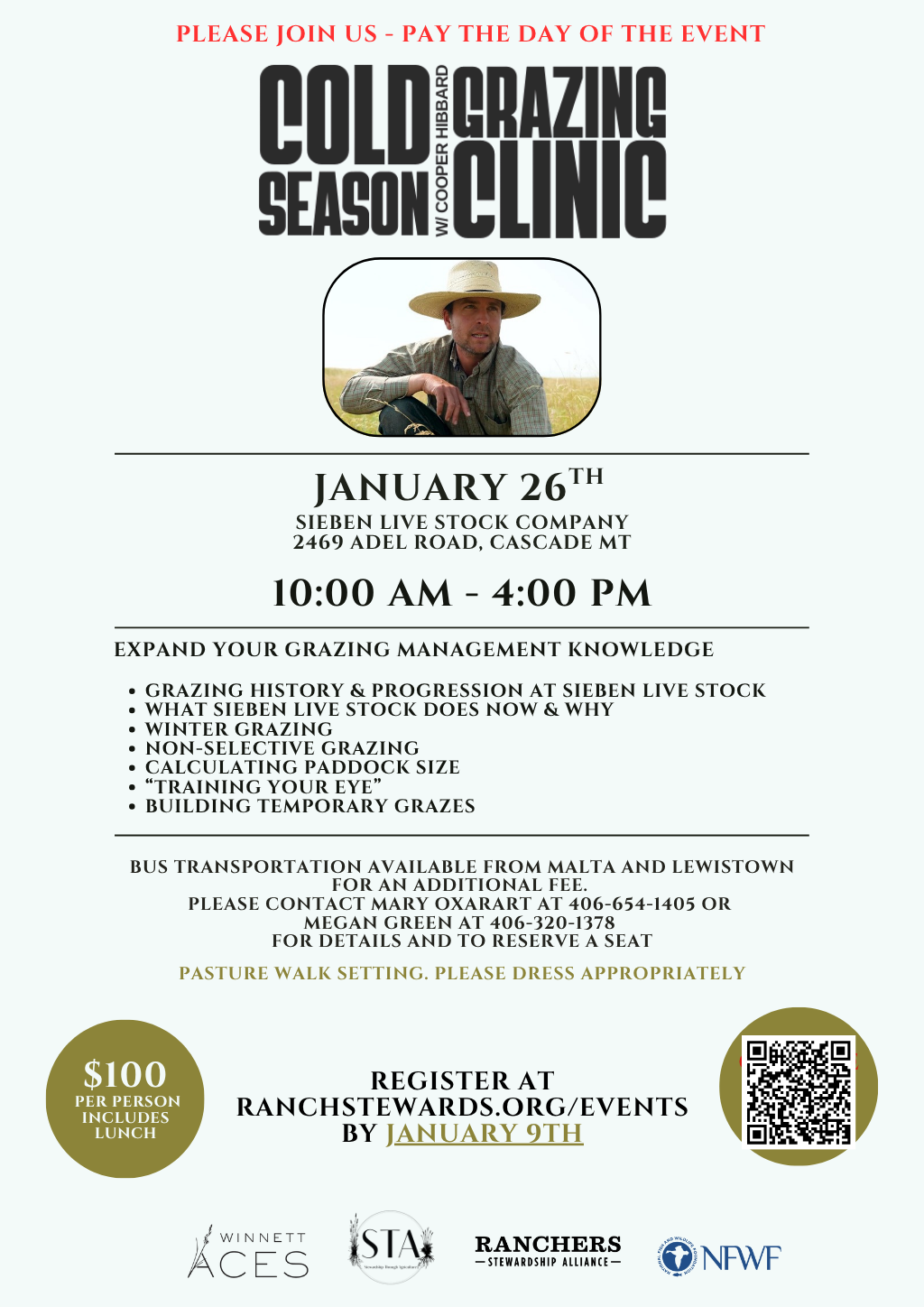 Cold Season Grazing Clinic w/ Cooper Hibbard