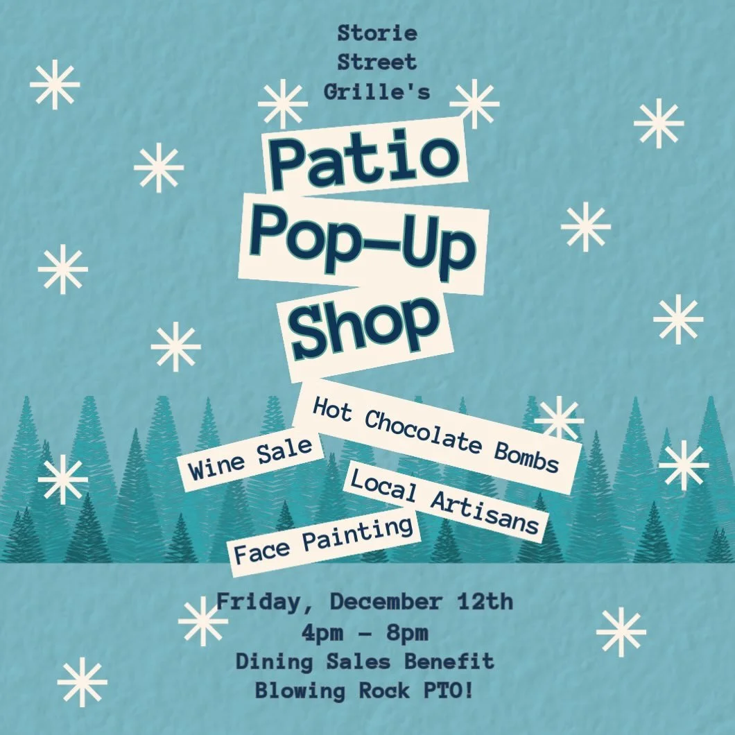 Patio Pop Up is tomorrow from 4pm to 8pm! We&rsquo;ll have local artisans, a wine sale, face painting, and more. Dining sales for the evening benefit the Blowing Rock PTO! See you there ❄️

#blowingrock #blowingrocknc #supportlocal