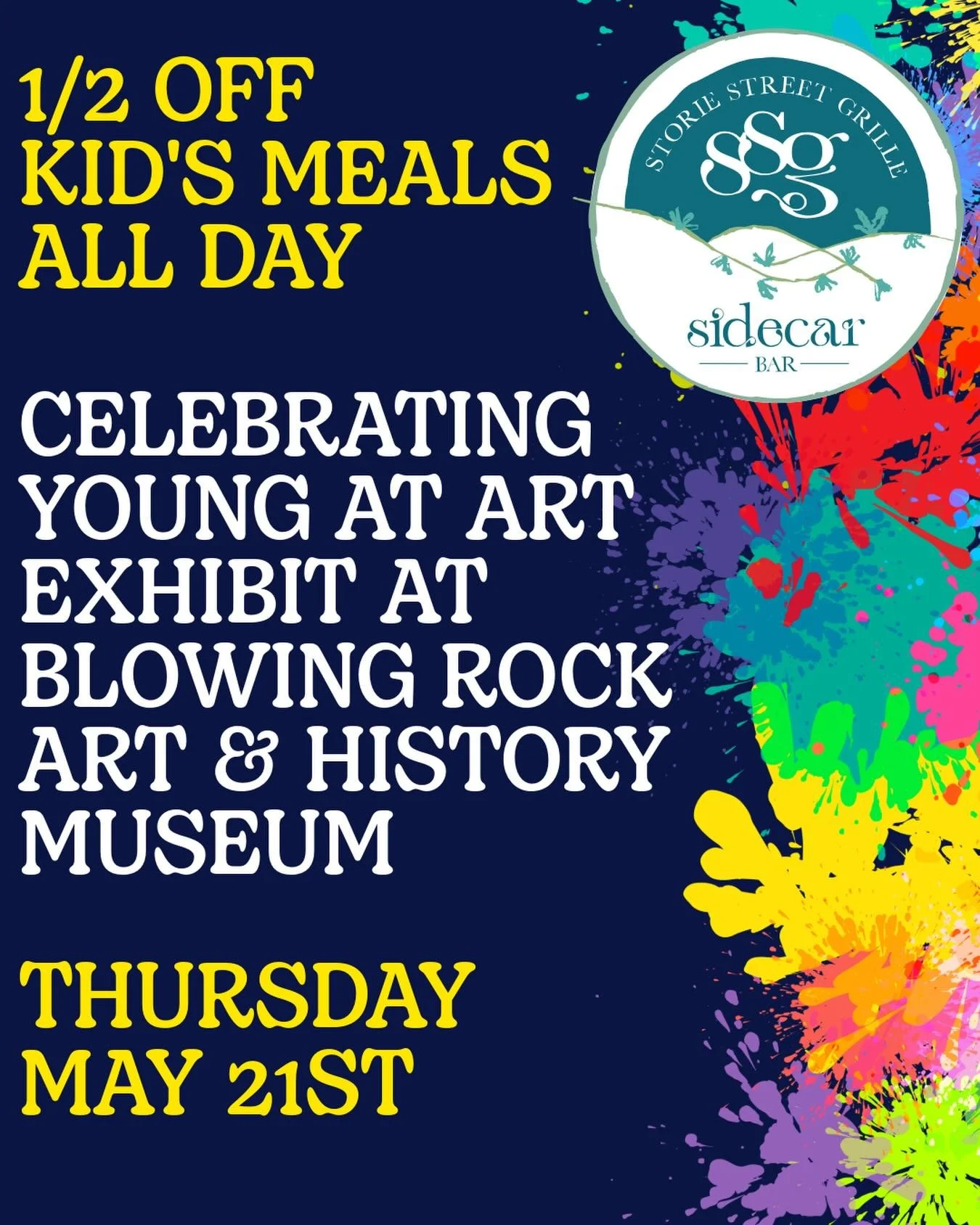This Thursday! Swing by after supporting Blowing Rock&rsquo;s finest young artists. We&rsquo;re celebrating with half off kids food all day!

#blowingrock #blowingrocknc #supportlocal