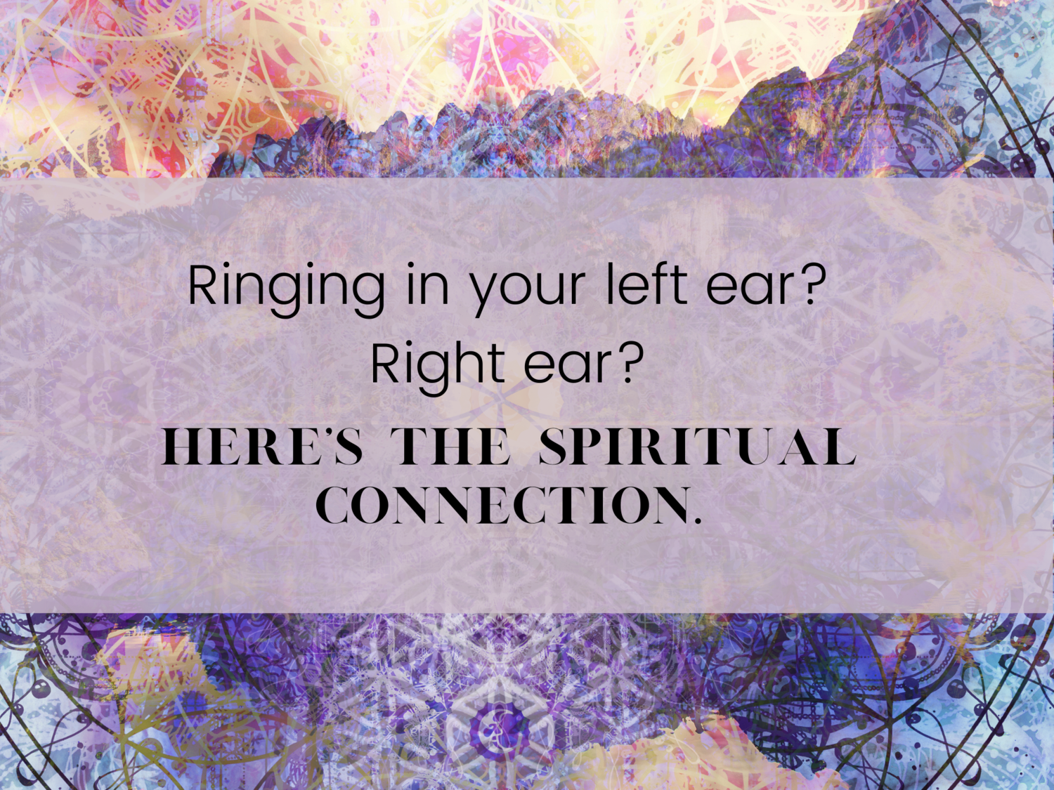 ringing in right ear — The Angel Blog — The Angel Writer
