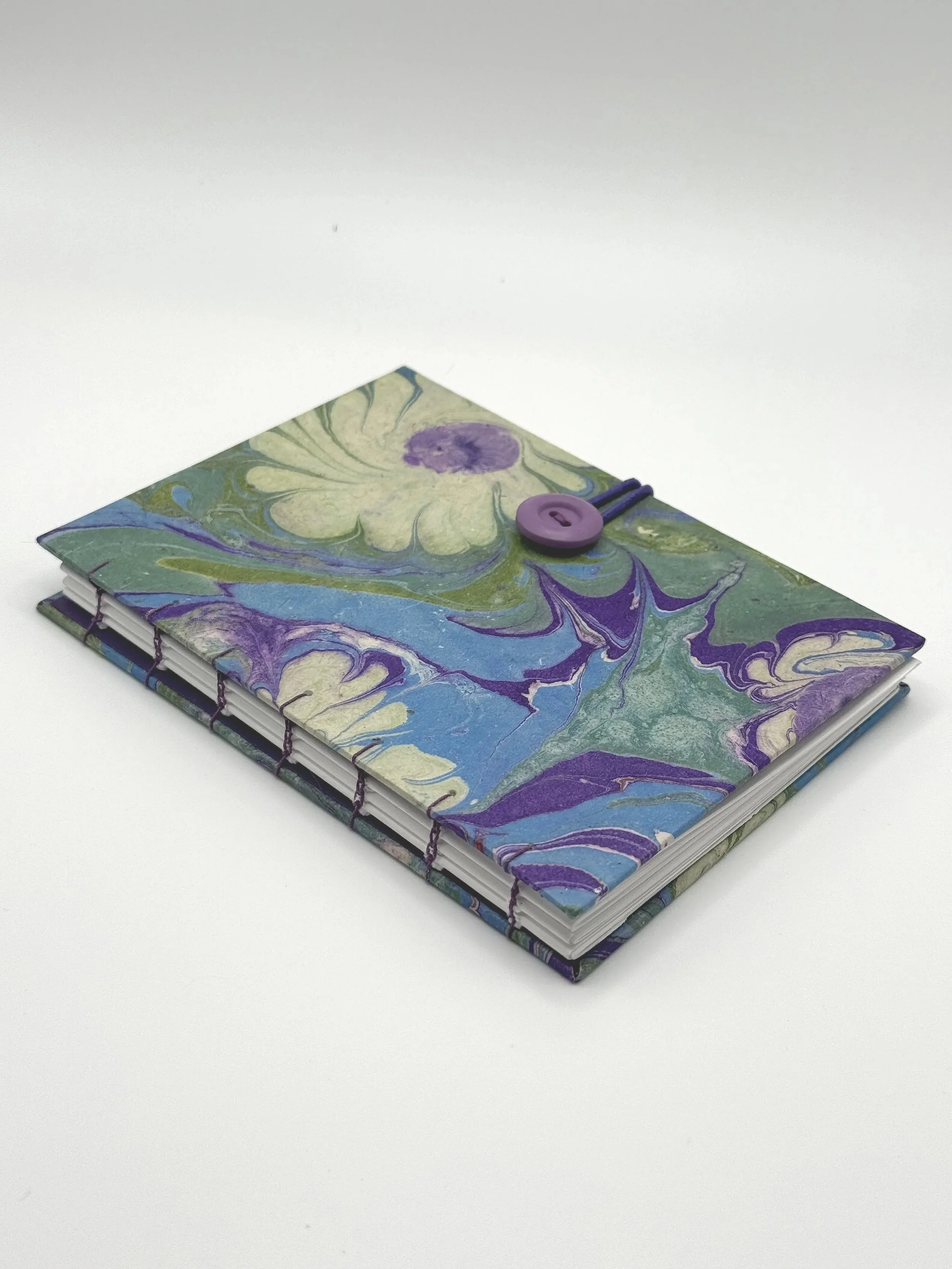 Purple Marbled flowers coptic
