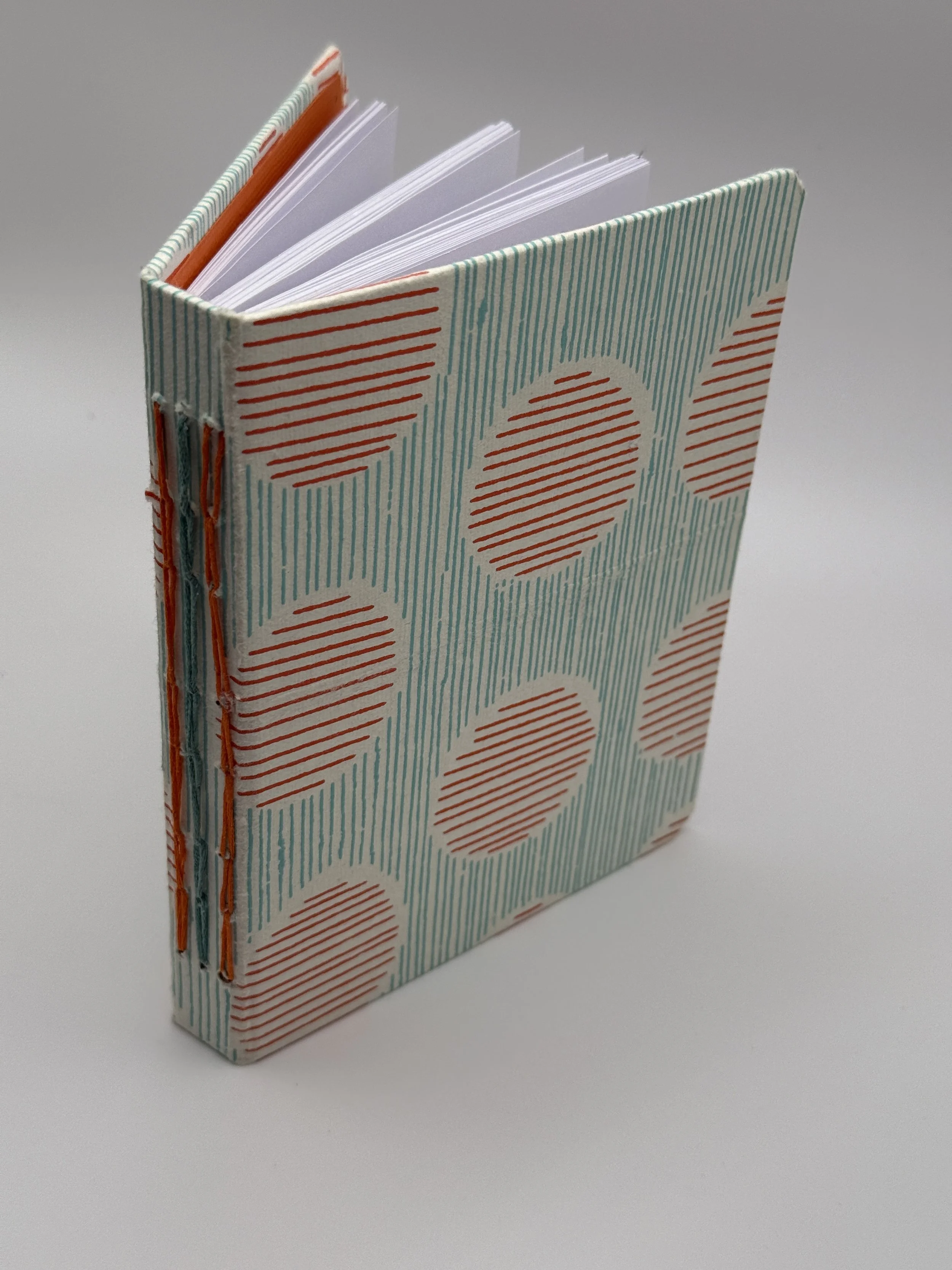 Orange and Teal Lines and Circles Book