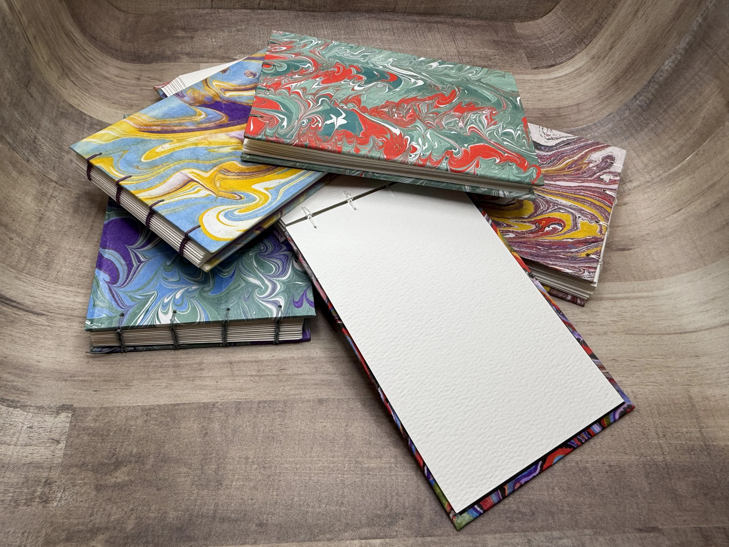 Marbled Paper Cover Watercolor Coptic