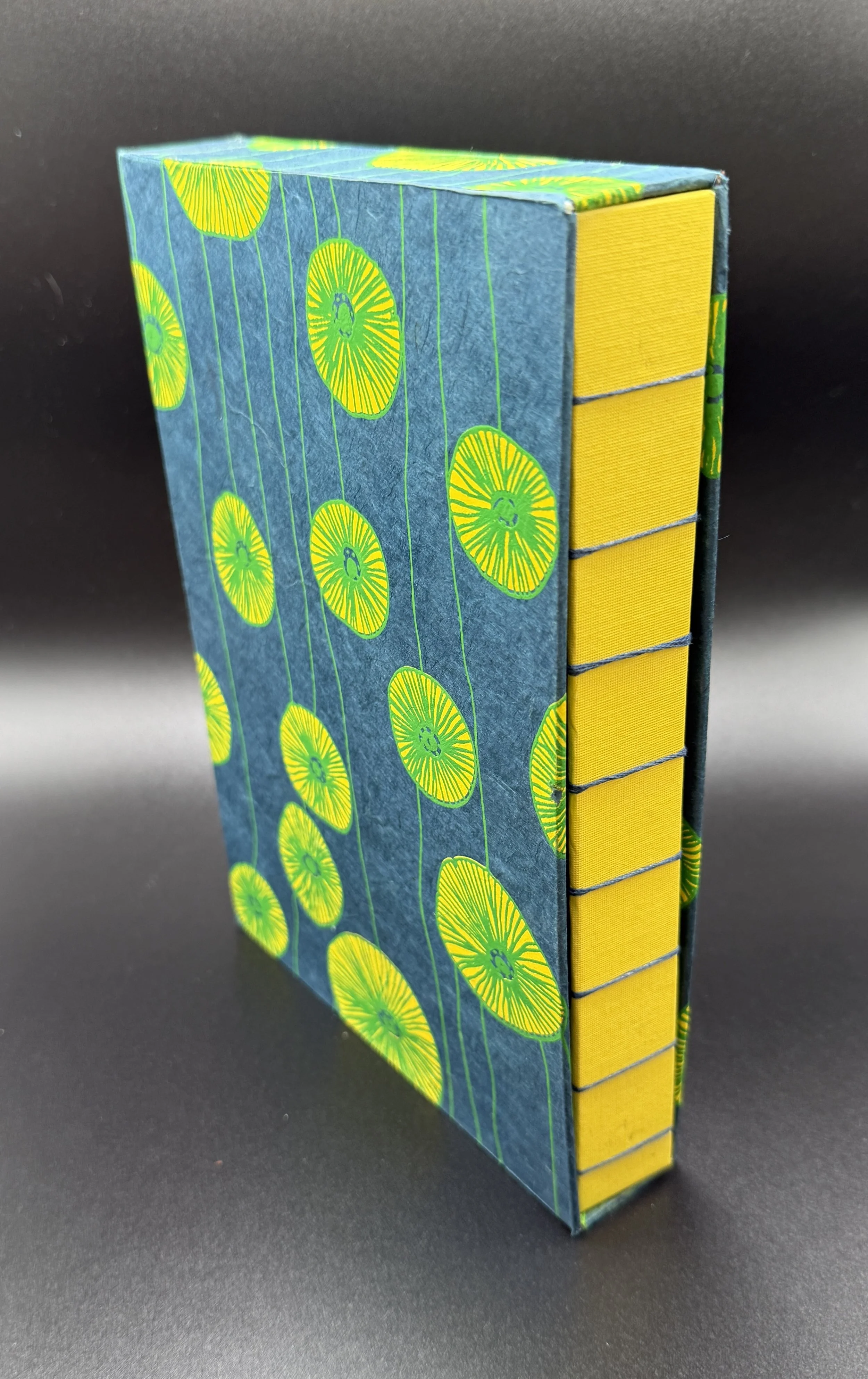 Yellow Blooms on Blue Journal with Slip Case