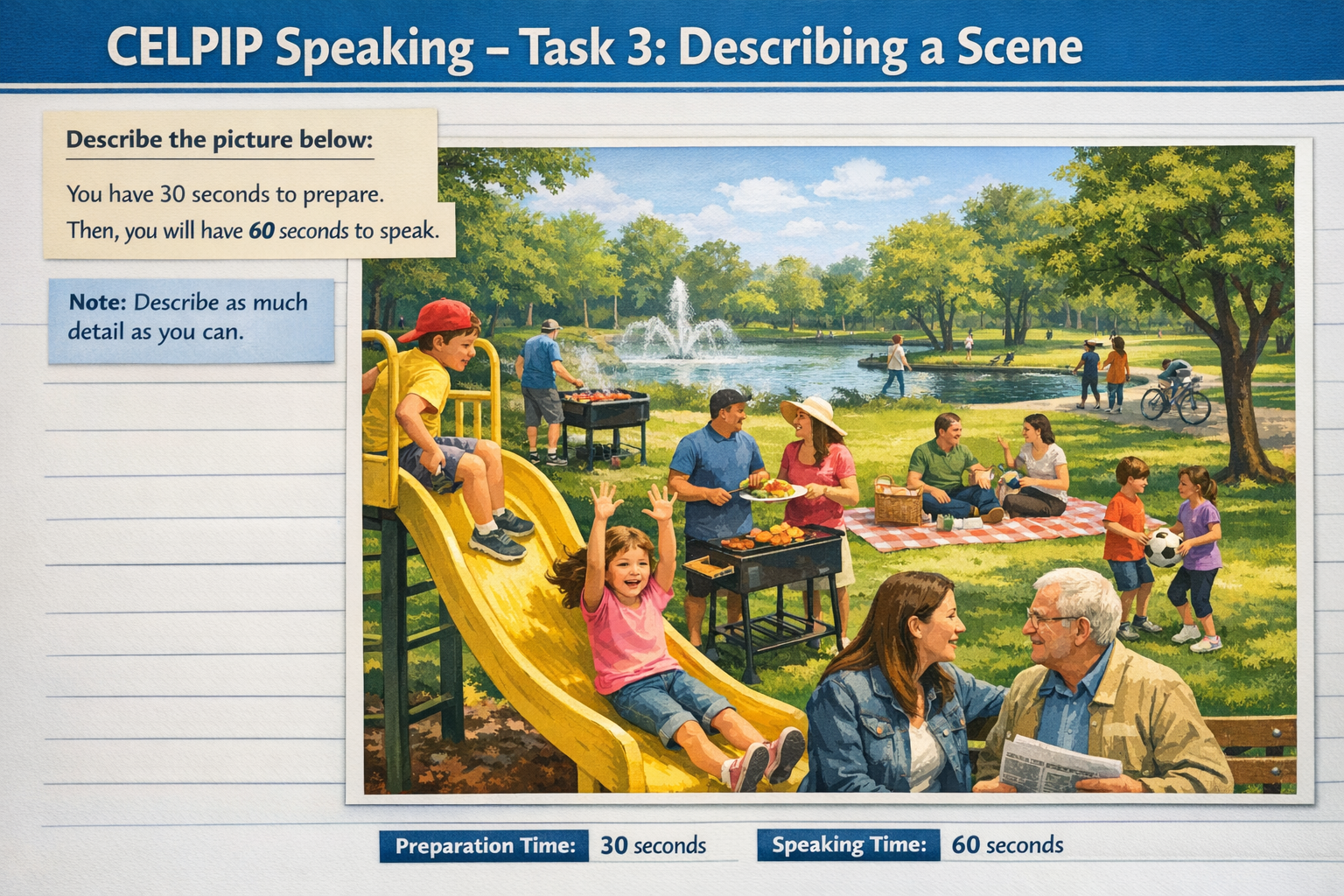 CELPIP Speaking Task 3: Describing a Scene