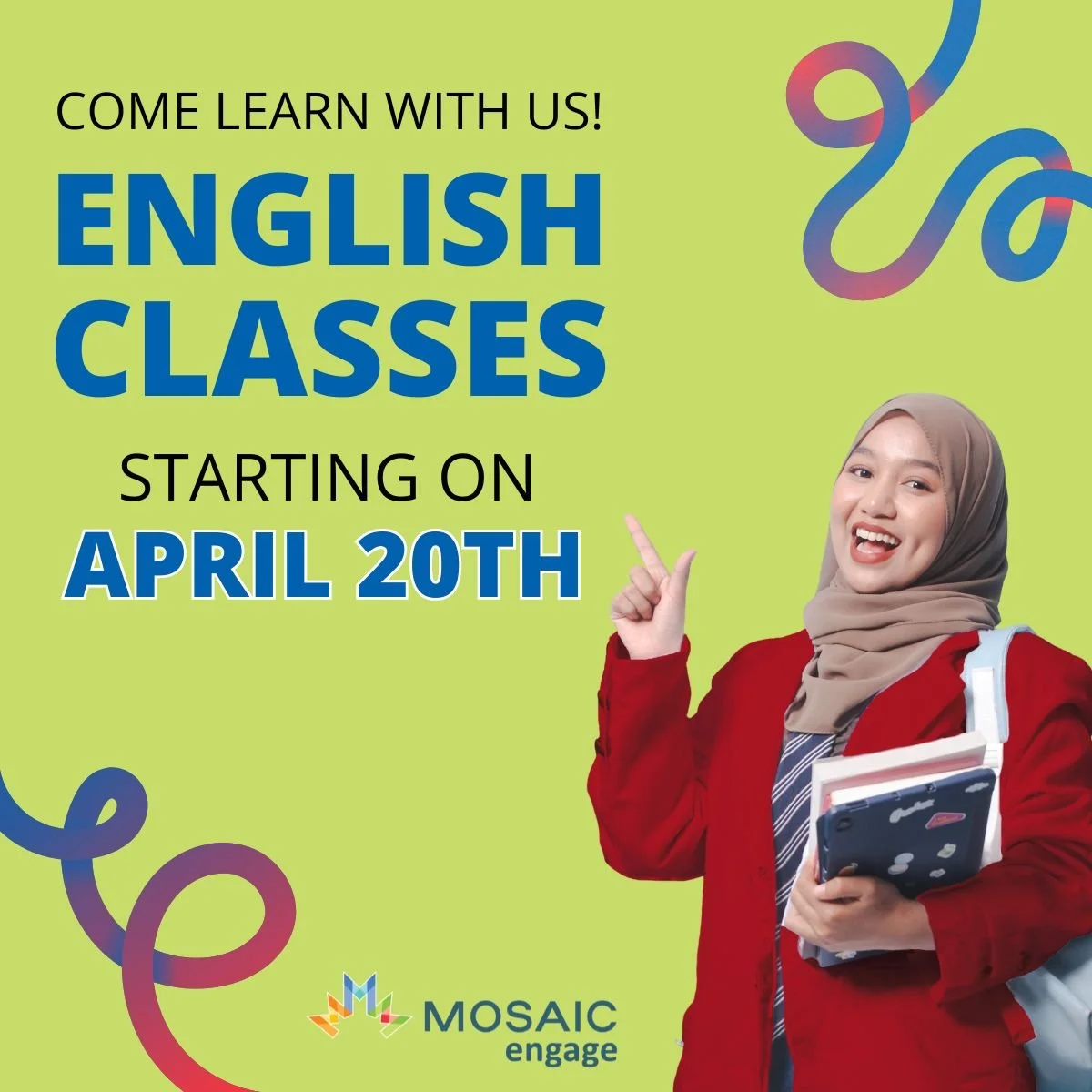 English Classes Start April 20