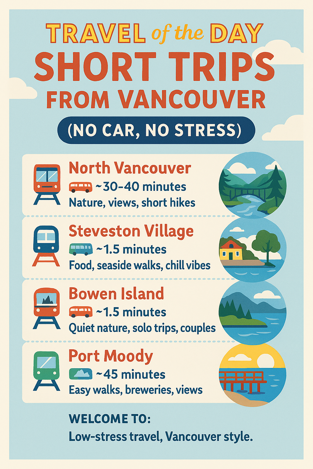Travel of the Day: Short Trips from Vancouver (No Car, No Stress)